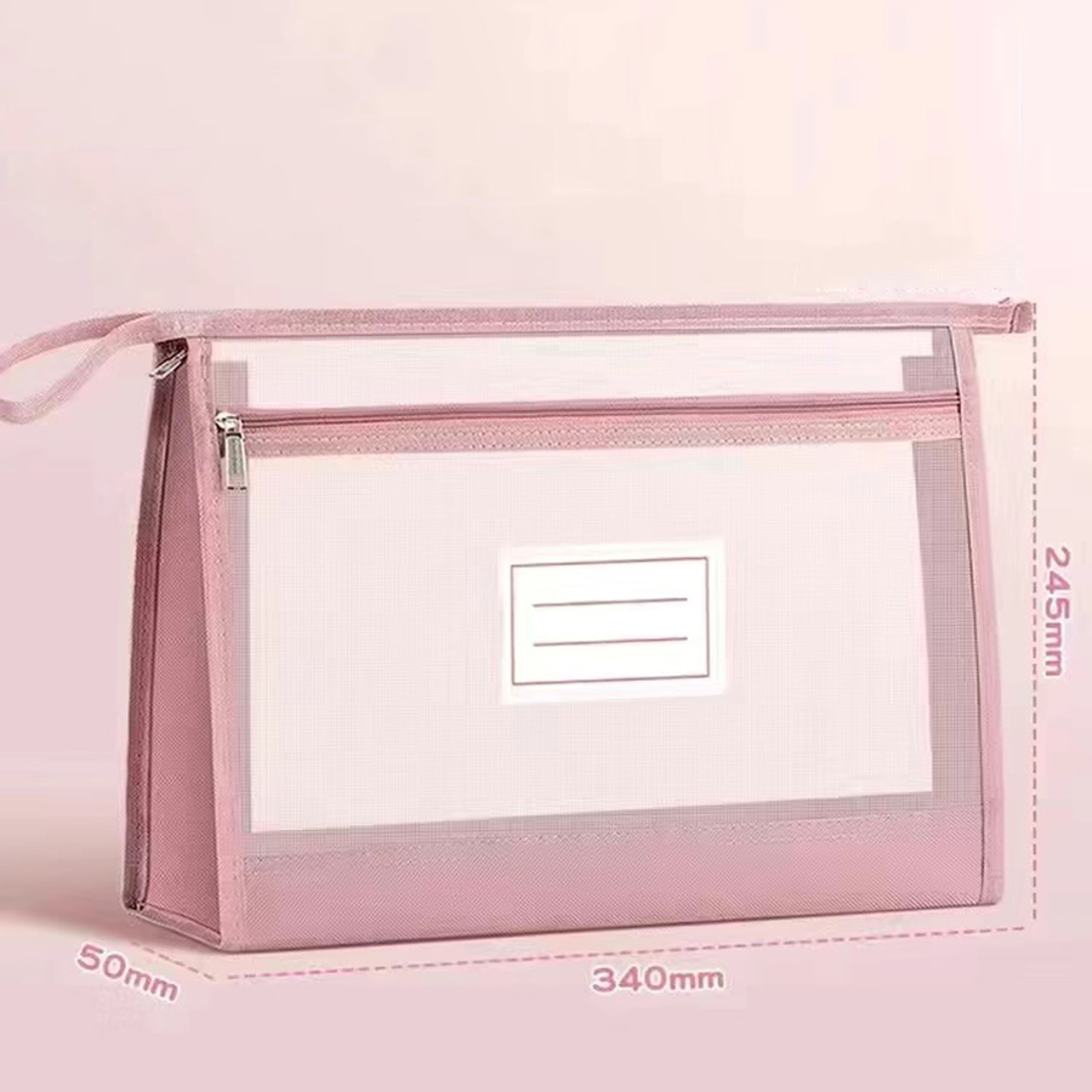 ClearCarry Transparent Mesh Document Bag Double Zipper File Organizer 9