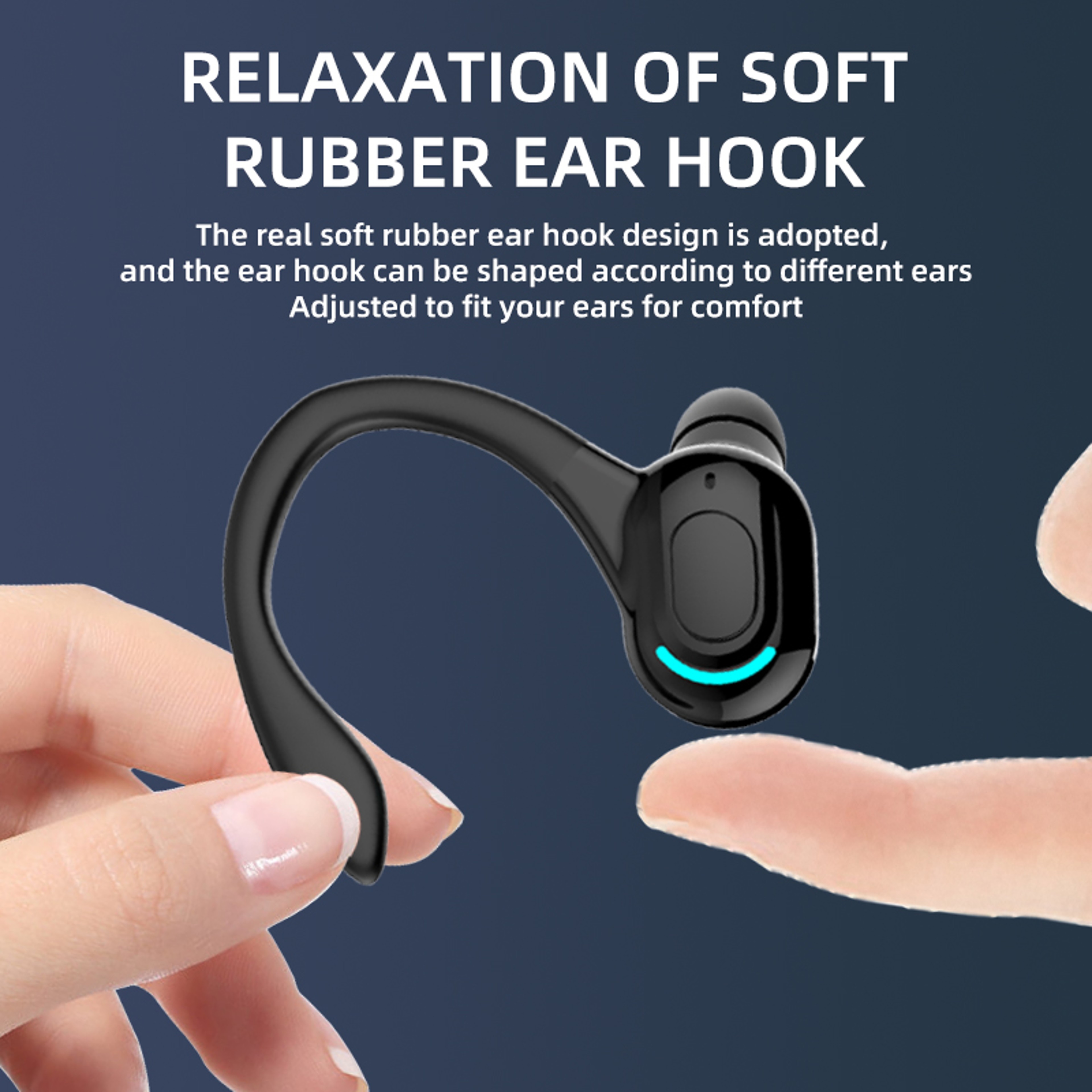 Mini Bluetooth Ear Hook Earphone With Mic Waterproof HiFi Headset 10