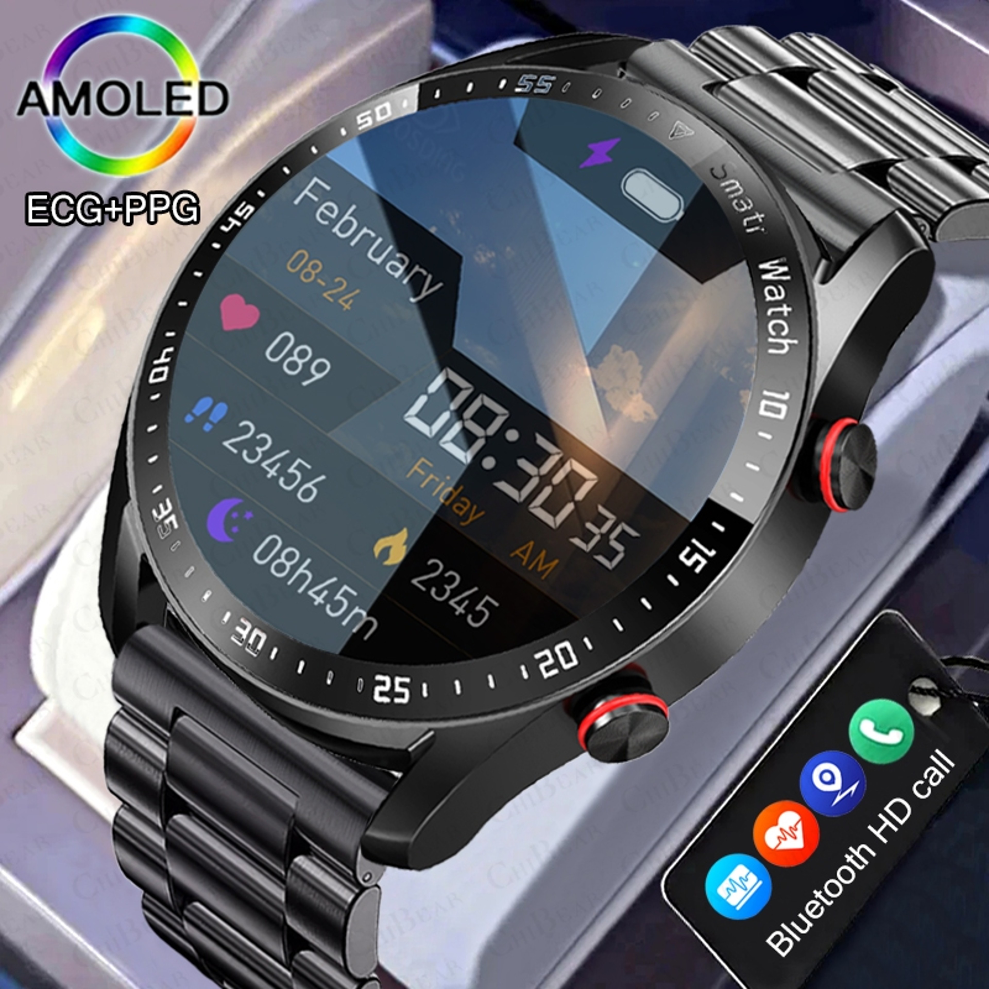 HD ECG Smart Watch With Bluetooth Calling GPS Heart Rate Tracking And Waterproof Design 4