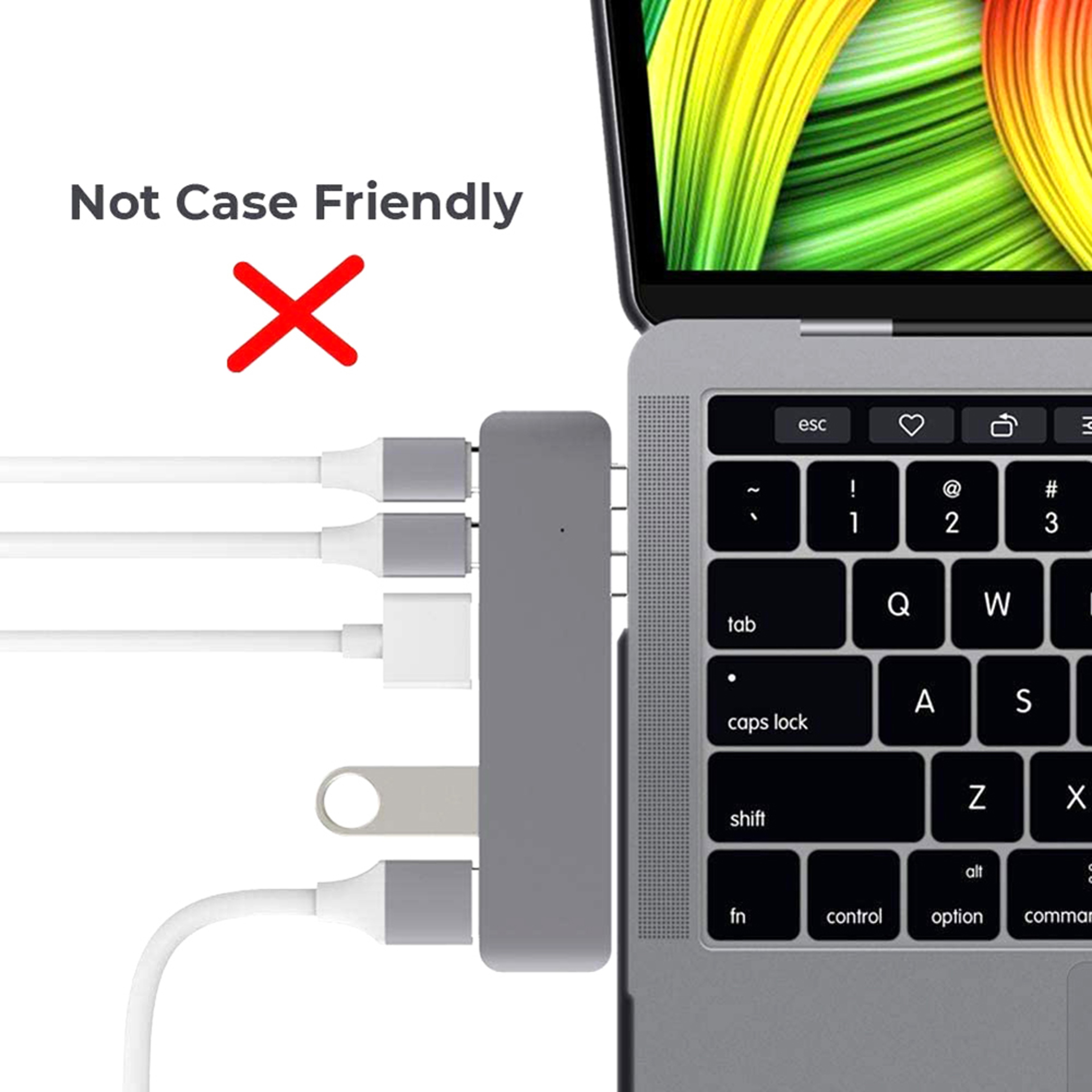 Dual USB C Extender Adapter Video For MacBook Pro Air 3