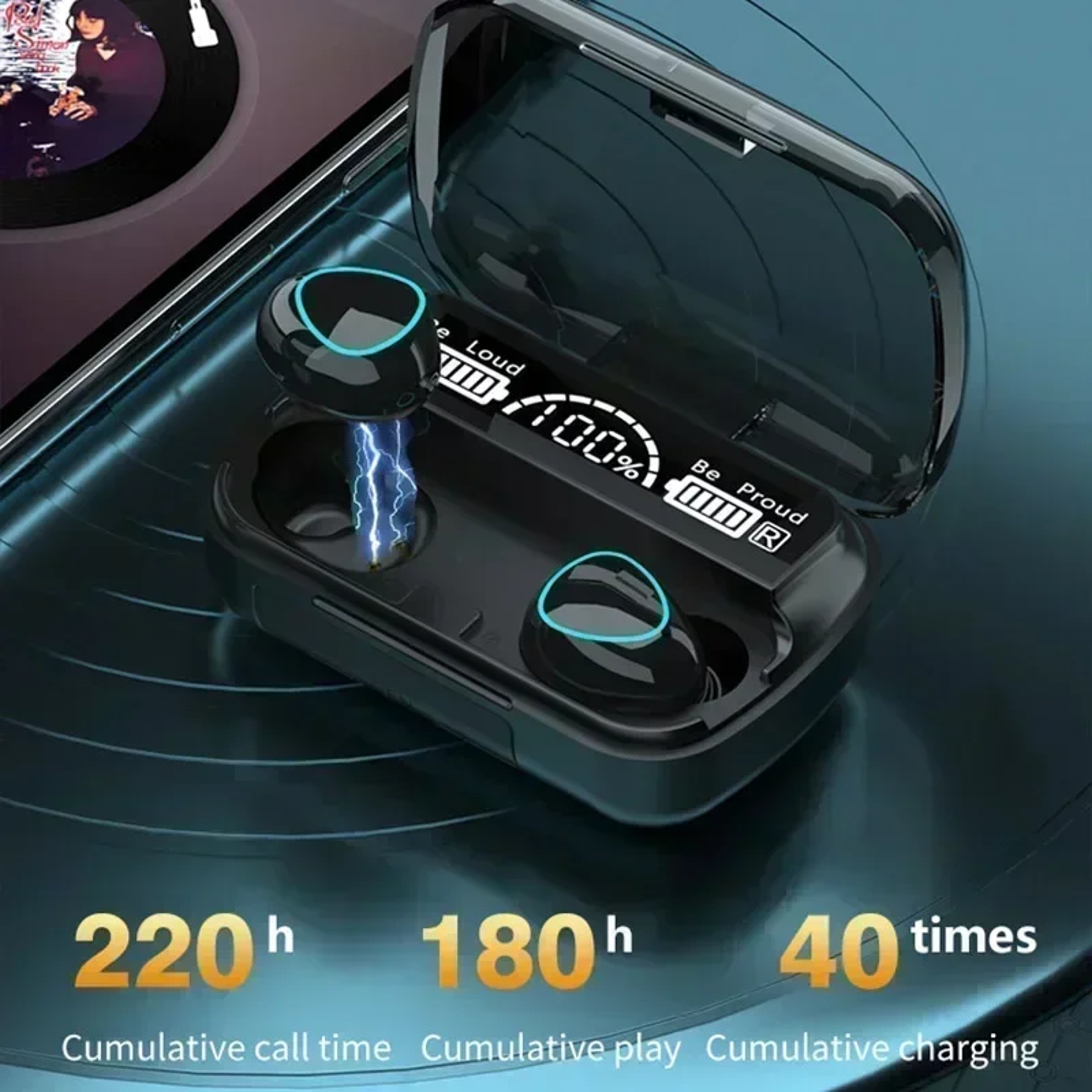 Wireless Earbuds HiFi Stereo LED Display Gaming Headset 6