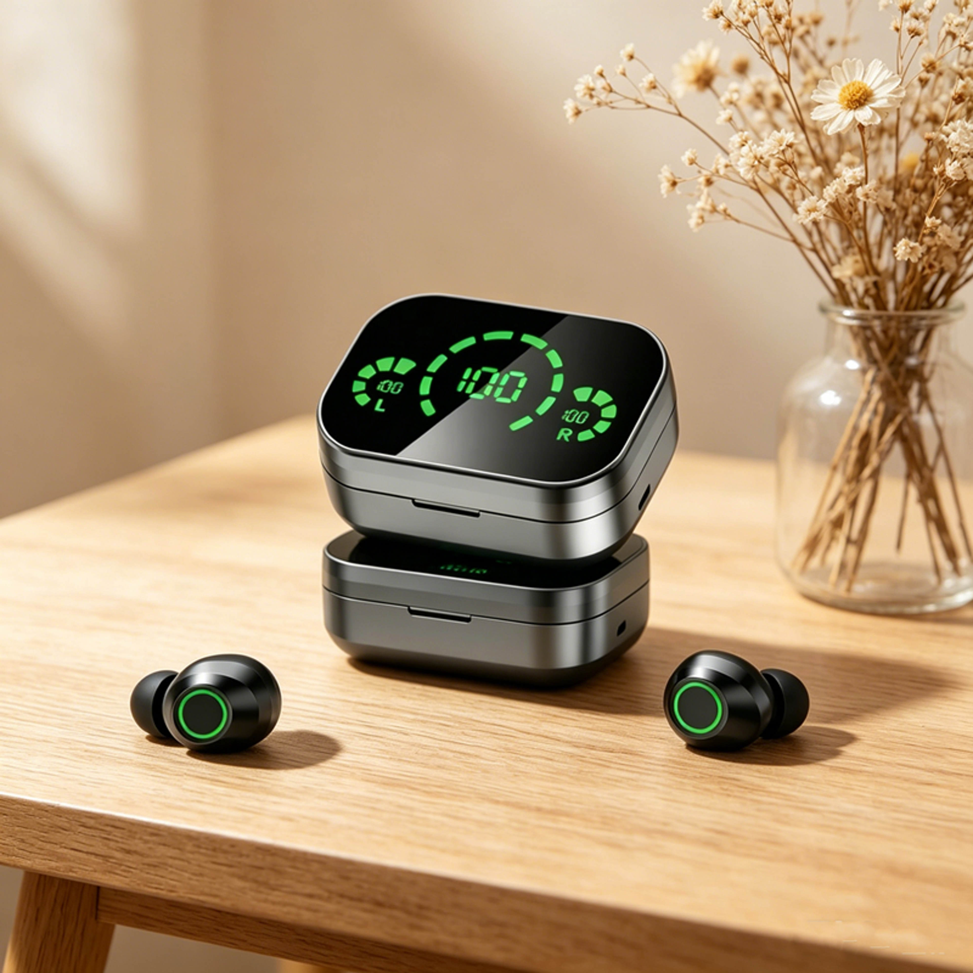 TWS Wireless Bluetooth Earbuds With Mic LED Charging Case And Stereo Sound 1