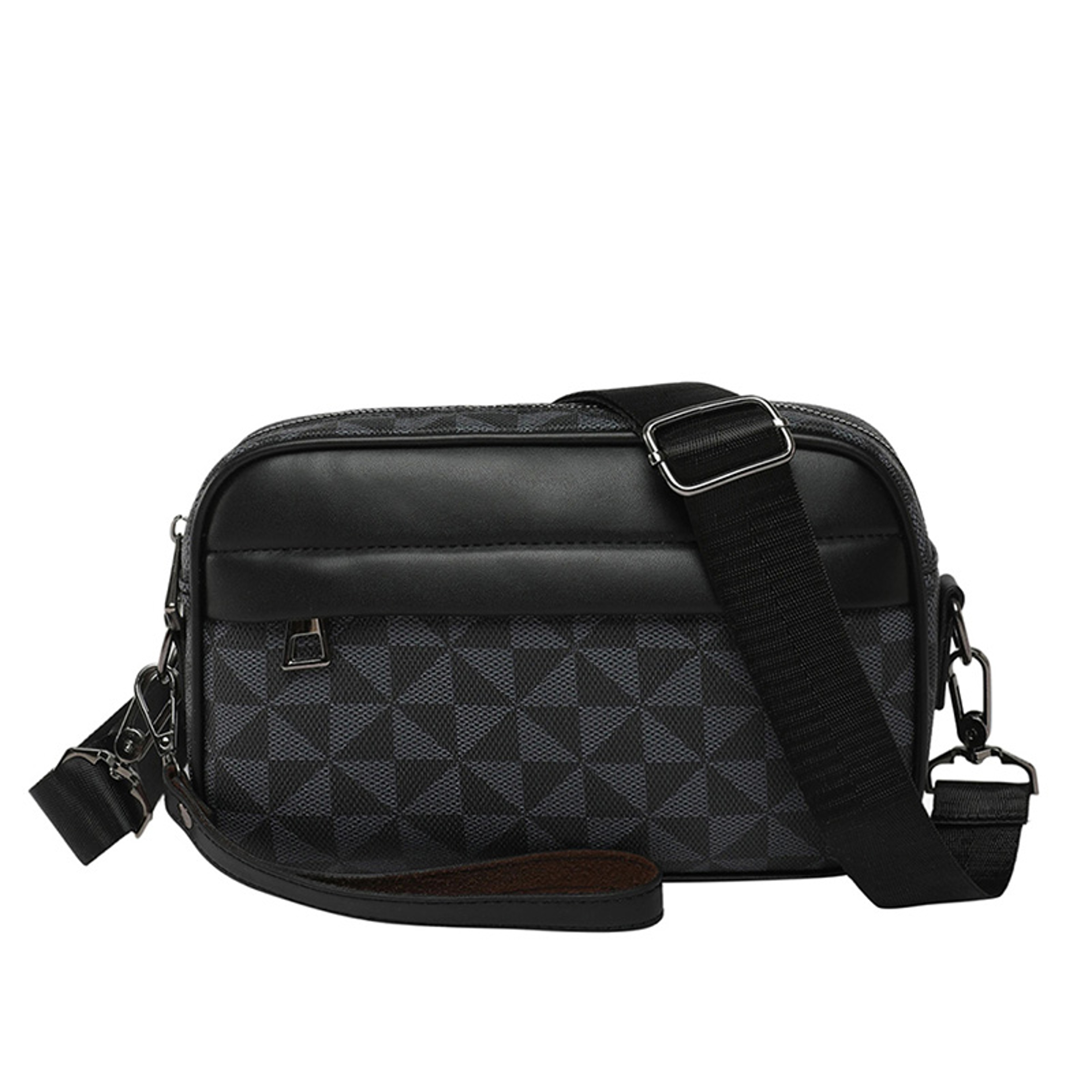 Mens Crossbody Bag Lightweight PU Leather Messenger Bag With Wide Strap 4