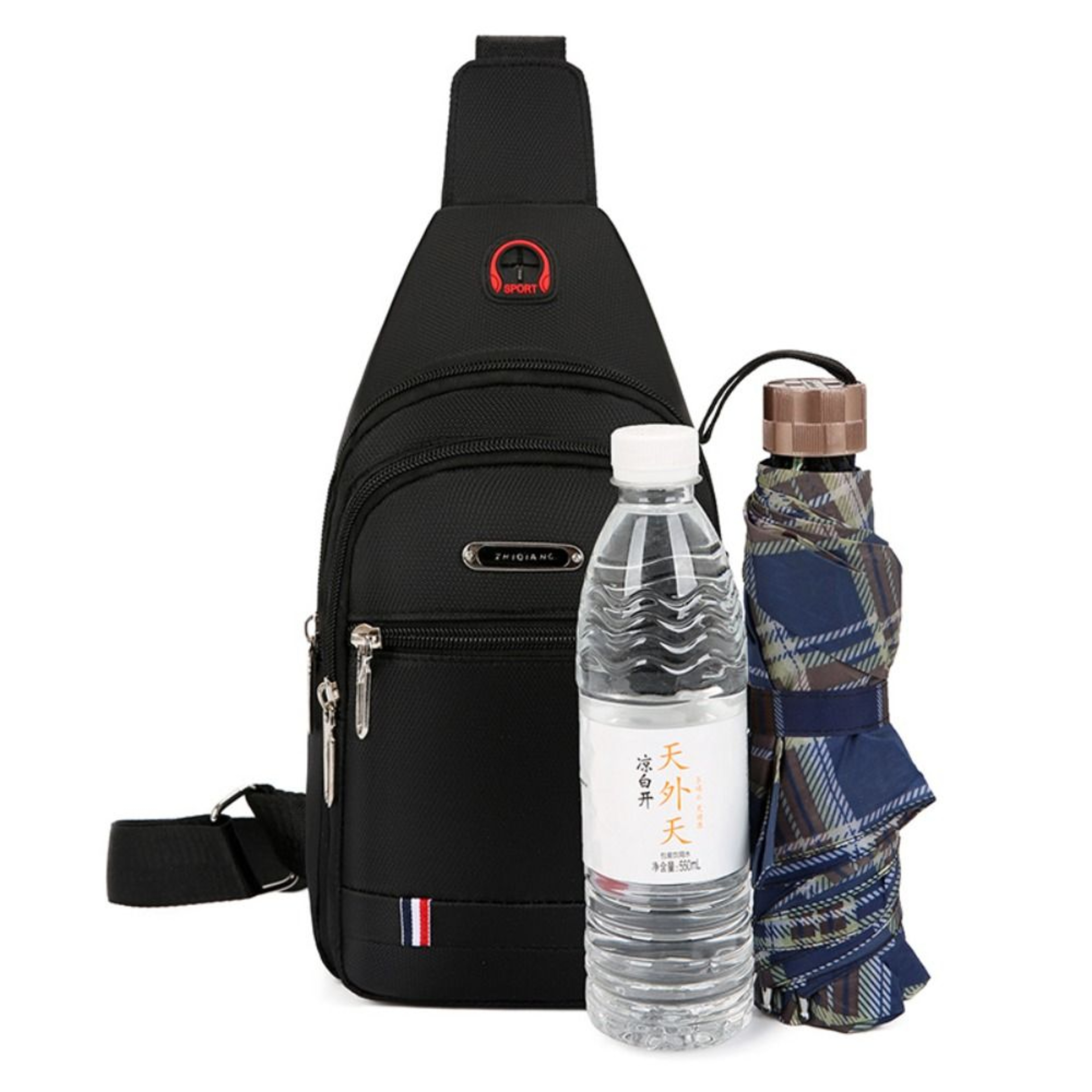 Mens Messenger Bag Oxford Crossbody Bag With USB Charging Port And Multi Zipper Storage 3