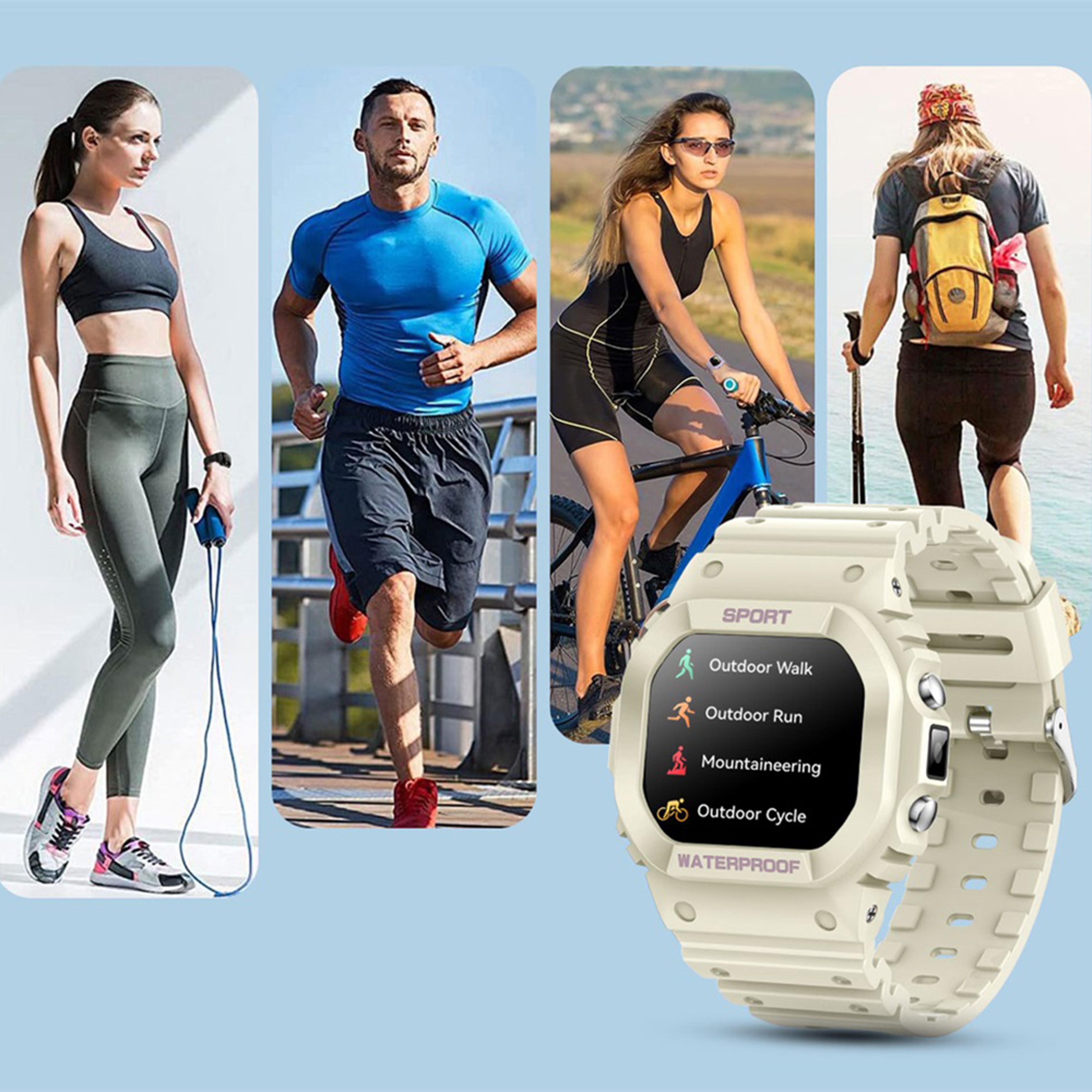Waterproof Smart Watch For Men Women With Health Tracking Sports Mode LED Flashlight 5