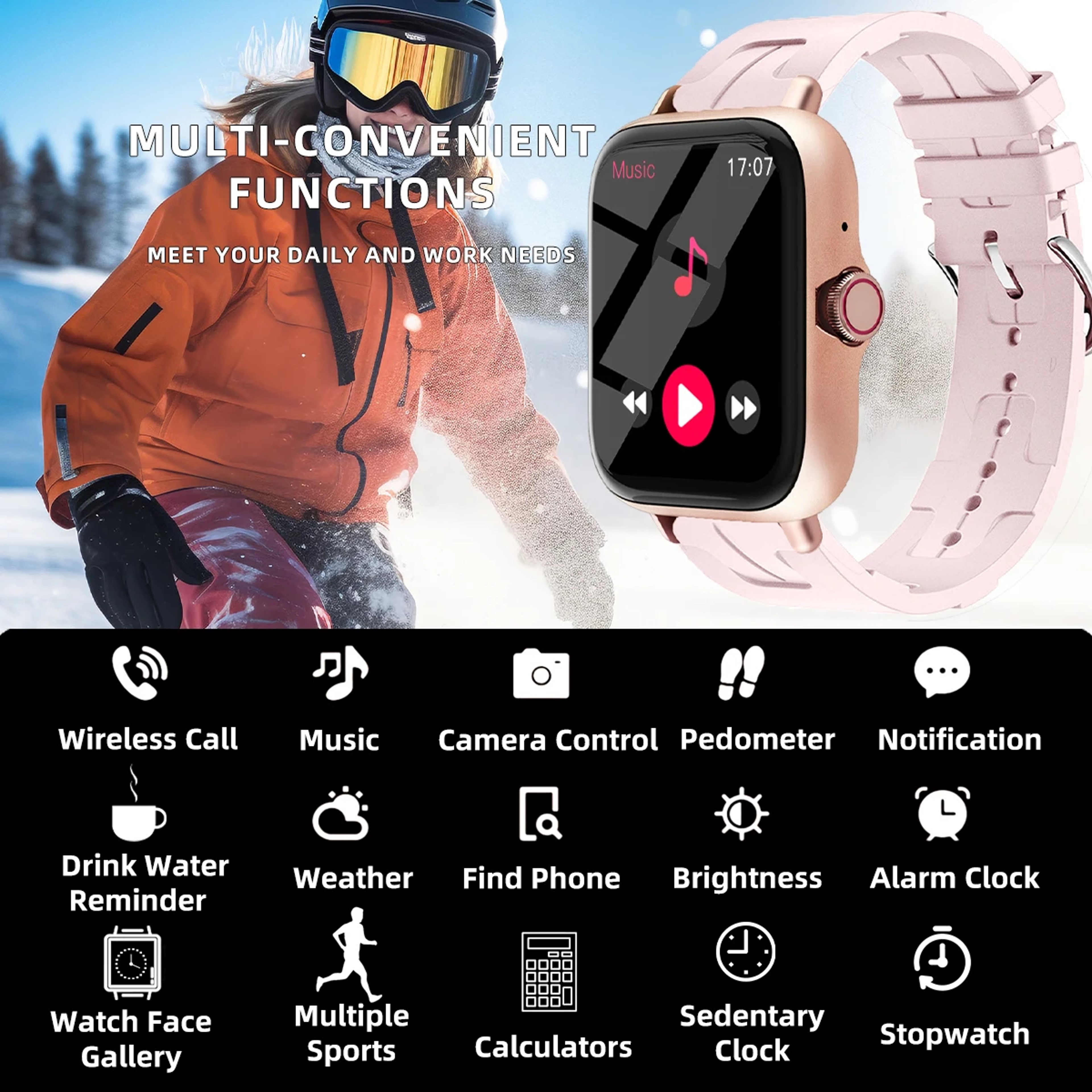 Men Women Smart Watch Waterproof Fitness Tracker With Call Alerts 6
