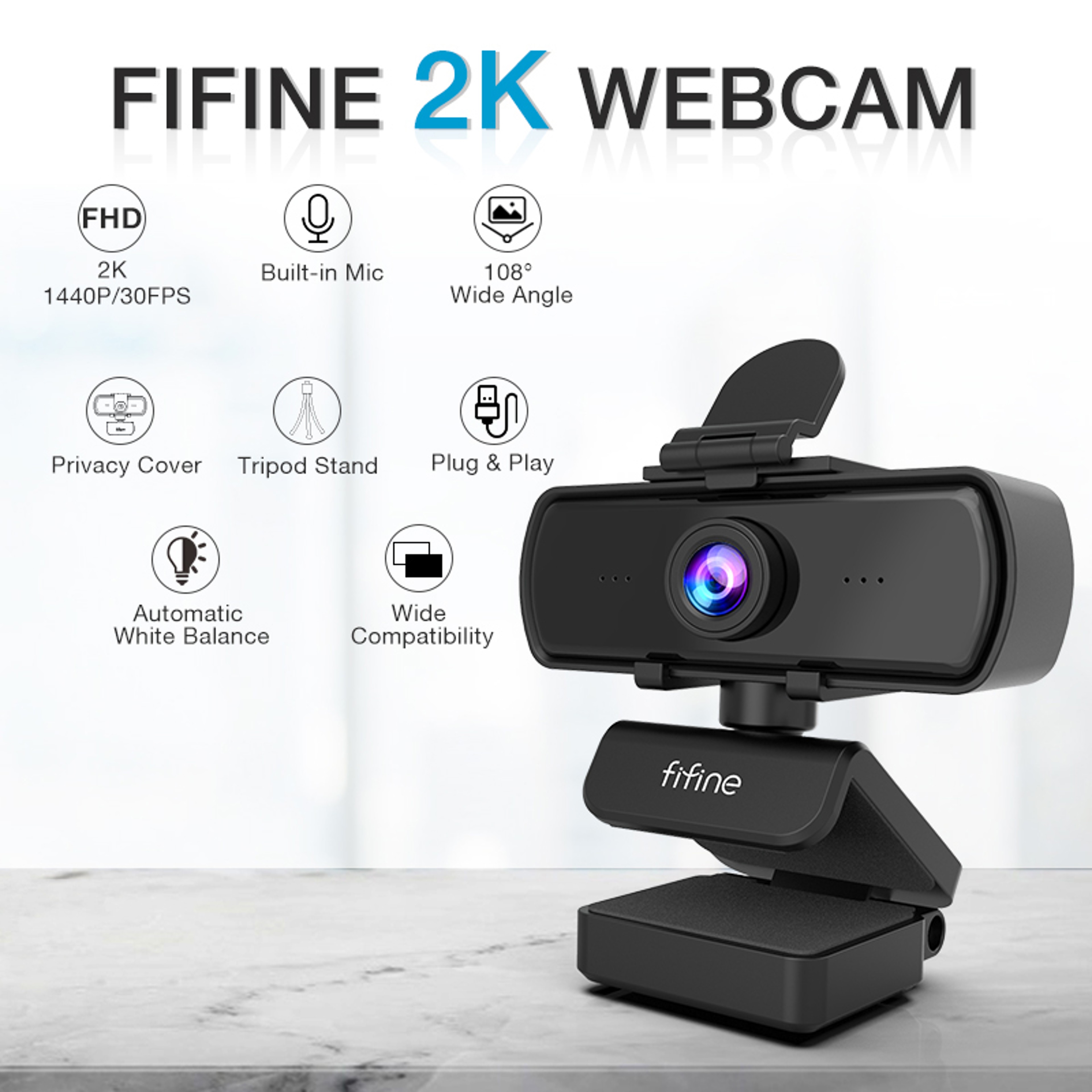Full HD USB Webcam With Microphone And Tripod For Streaming Video Calls 5