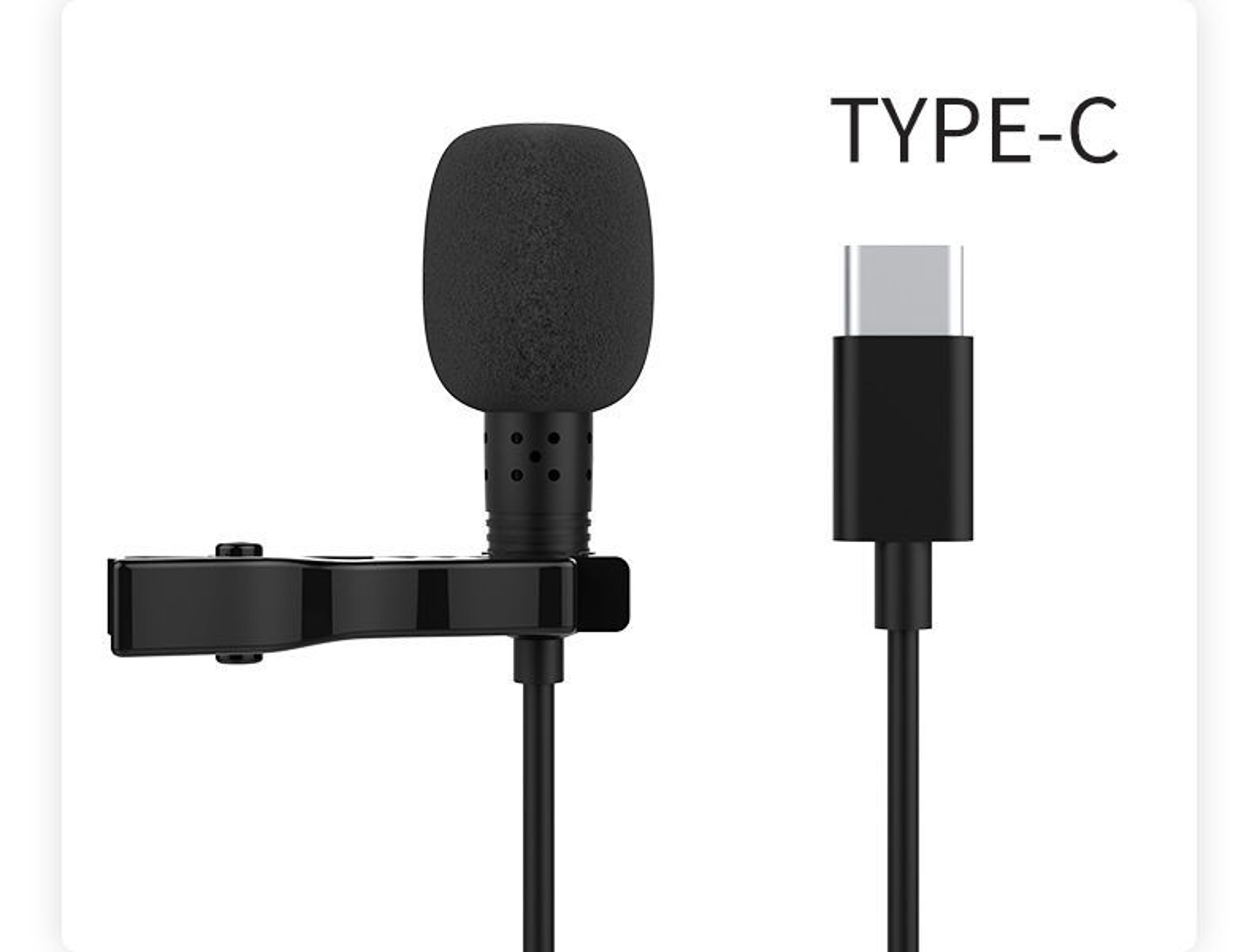 Wired Lavalier Microphone USB C Clip On Mic For Android 7