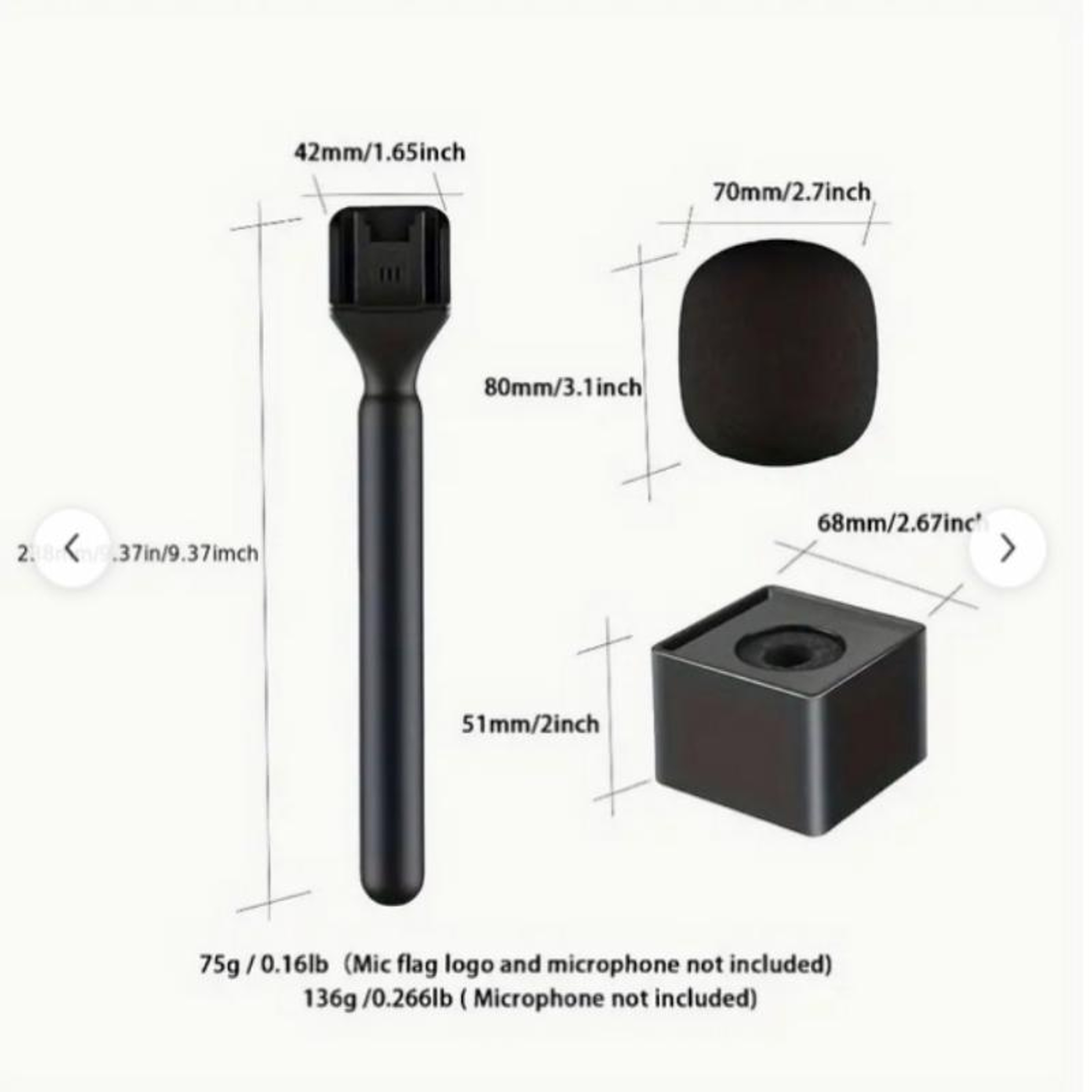 Wireless Handheld Microphone Adapter with Foam Windshield for Rode Wireless – view 5