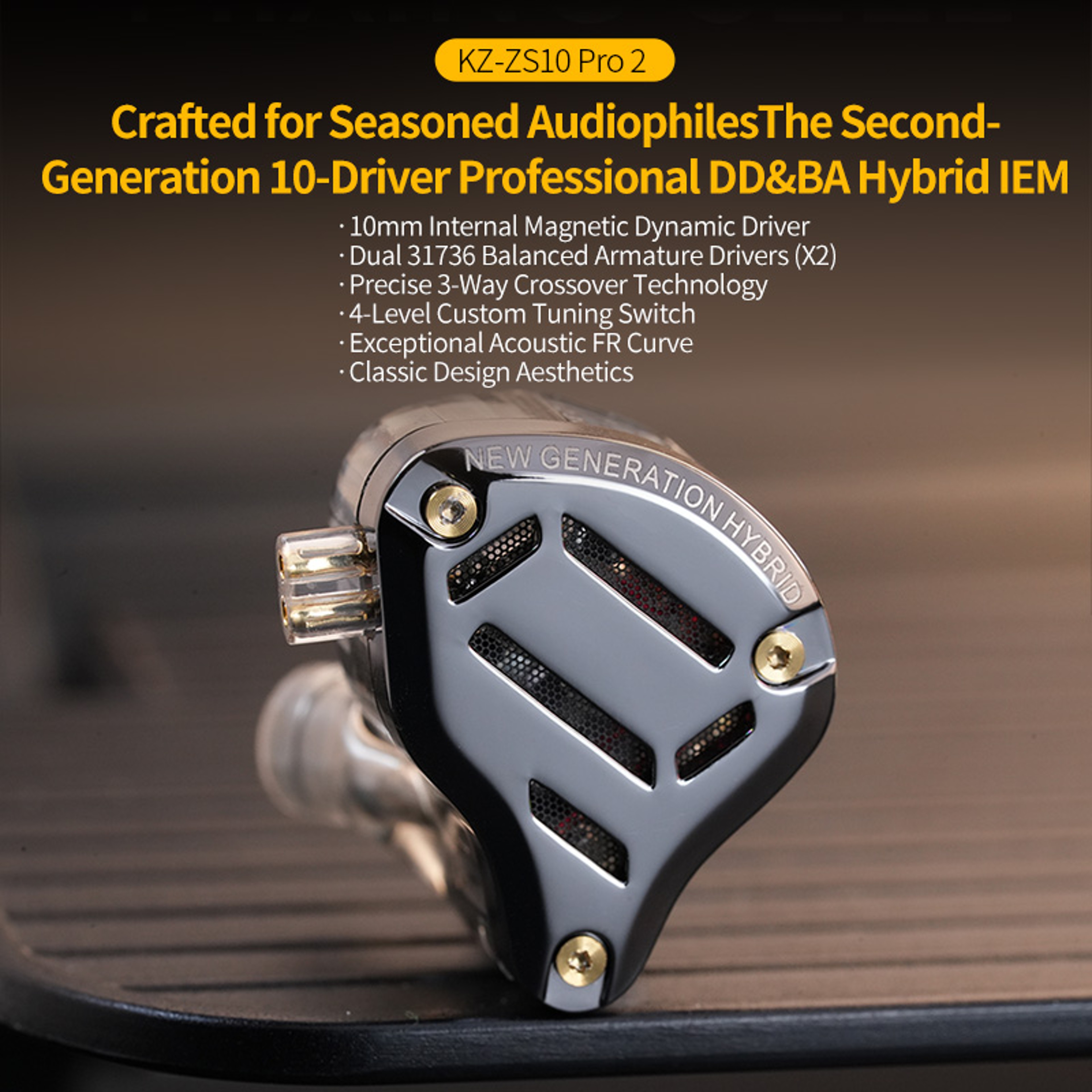 Pro HiFi In Ear Monitors With Adjustable Bass And Hybrid Drivers 1