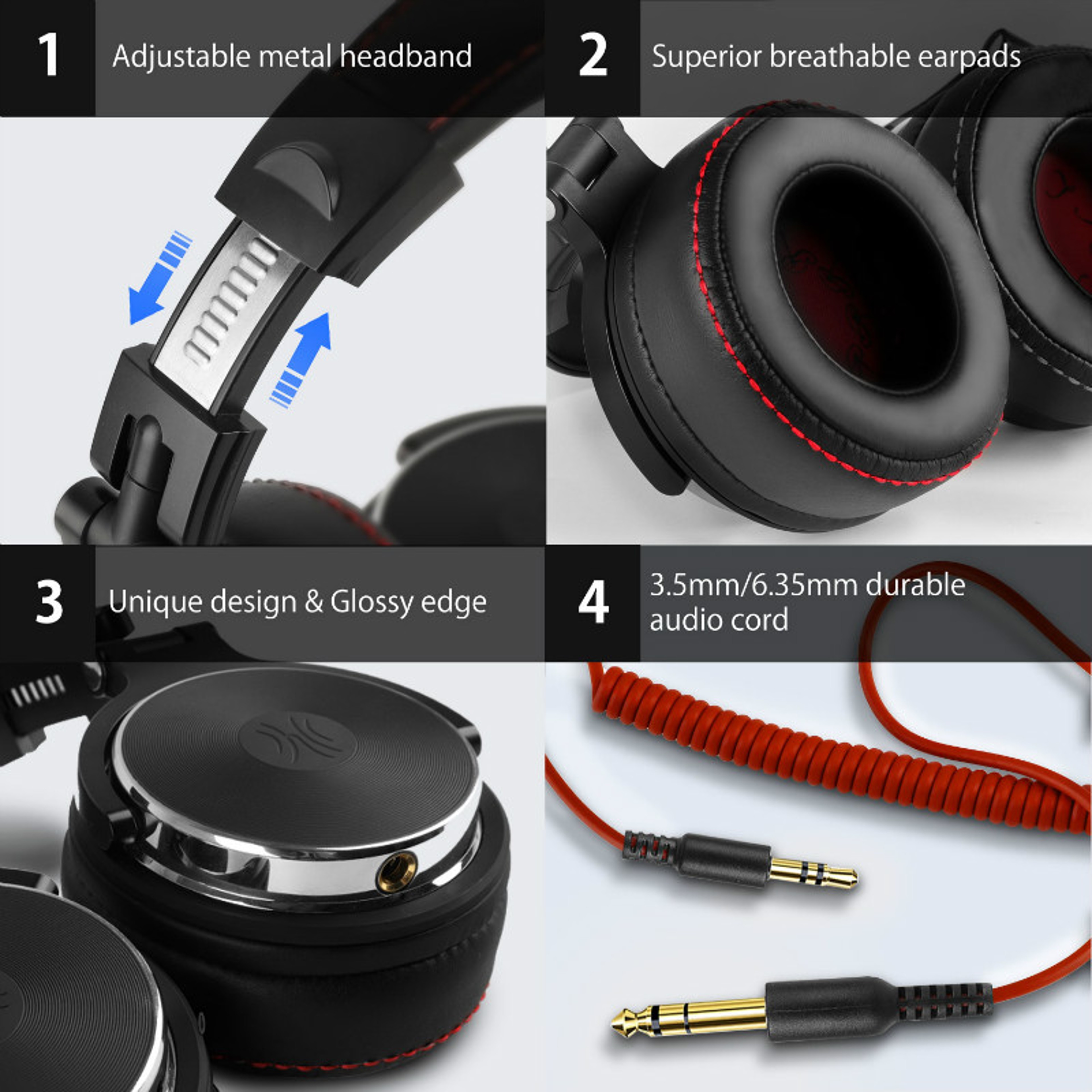 Wired Studio Headphones With Mic Drivers For DJ Monitoring 2