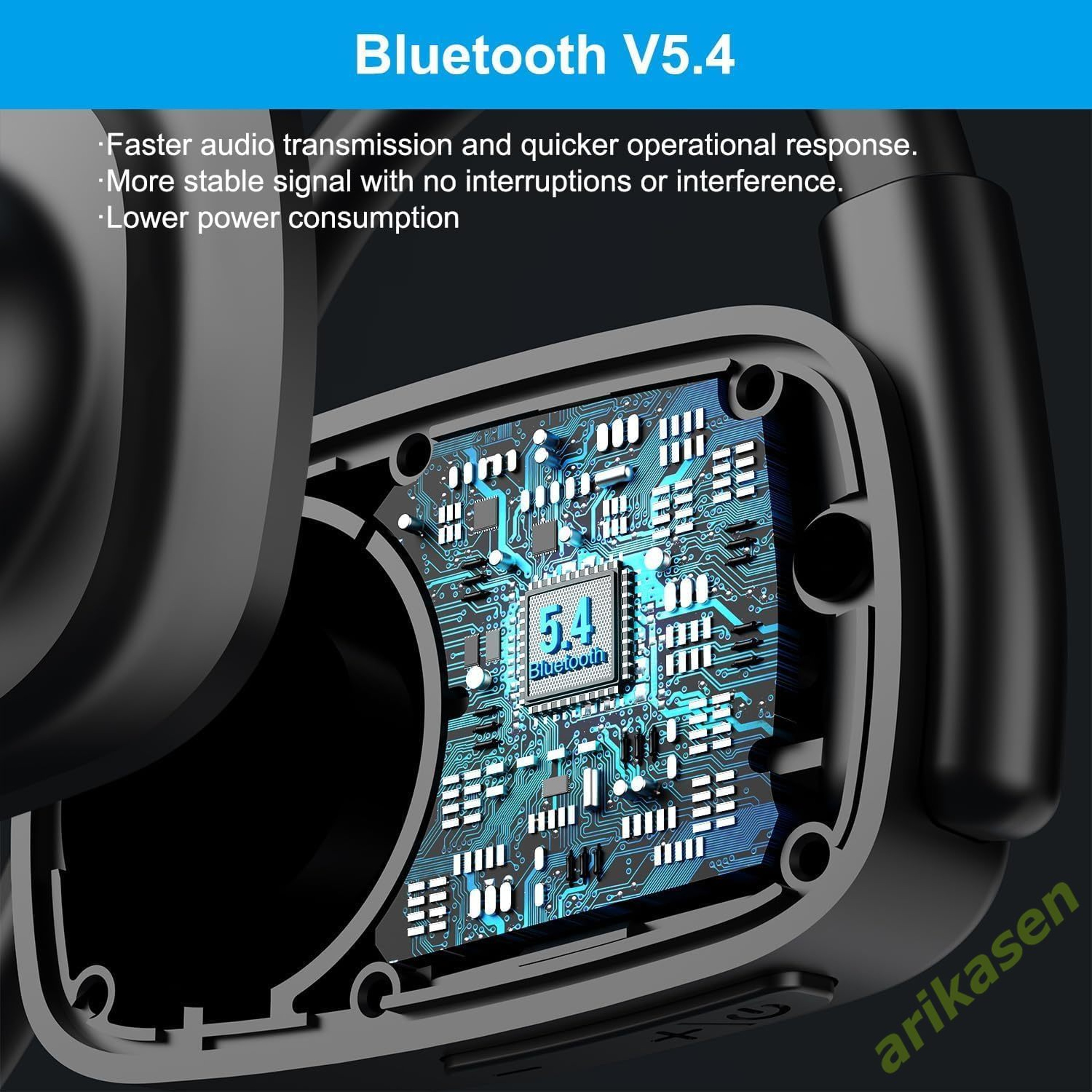 Open Ear Bluetooth Headset With Noise Canceling Boom Microphone And Mute Button 4