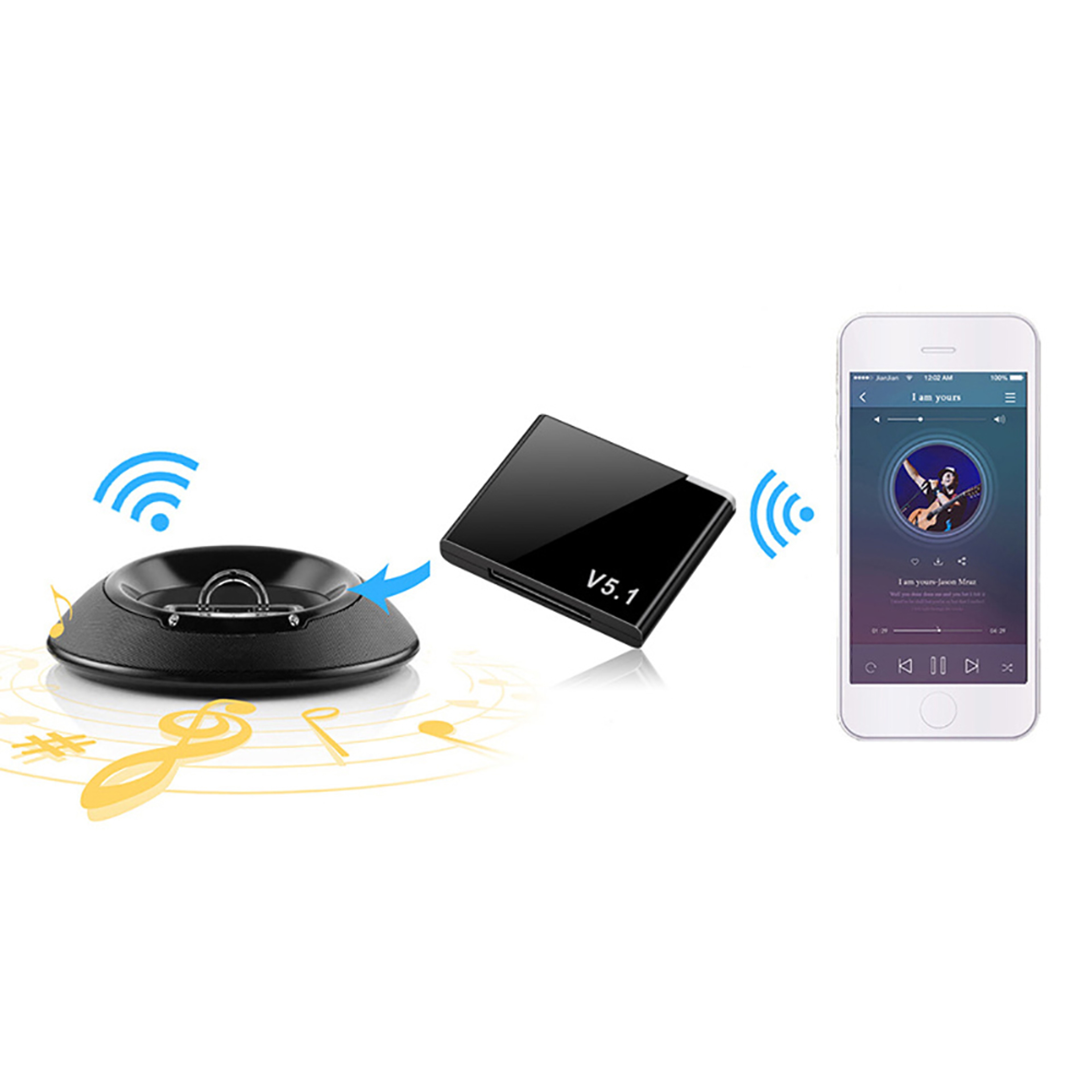 Bluetooth Audio Receiver Wireless Adapter For Speaker Docks 4