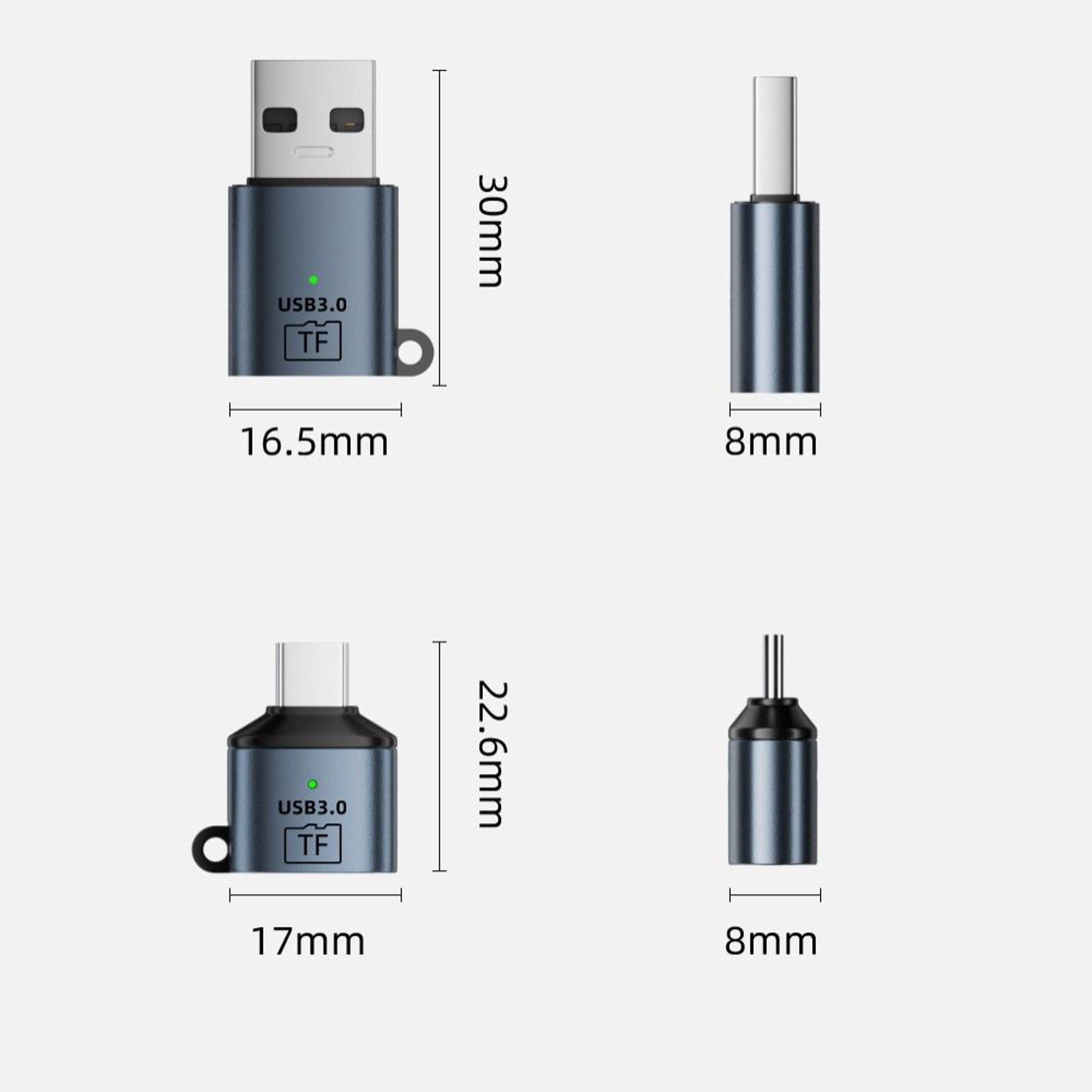 USB C Micro SD Card Reader Aluminum High Speed TF Card Adapter 7