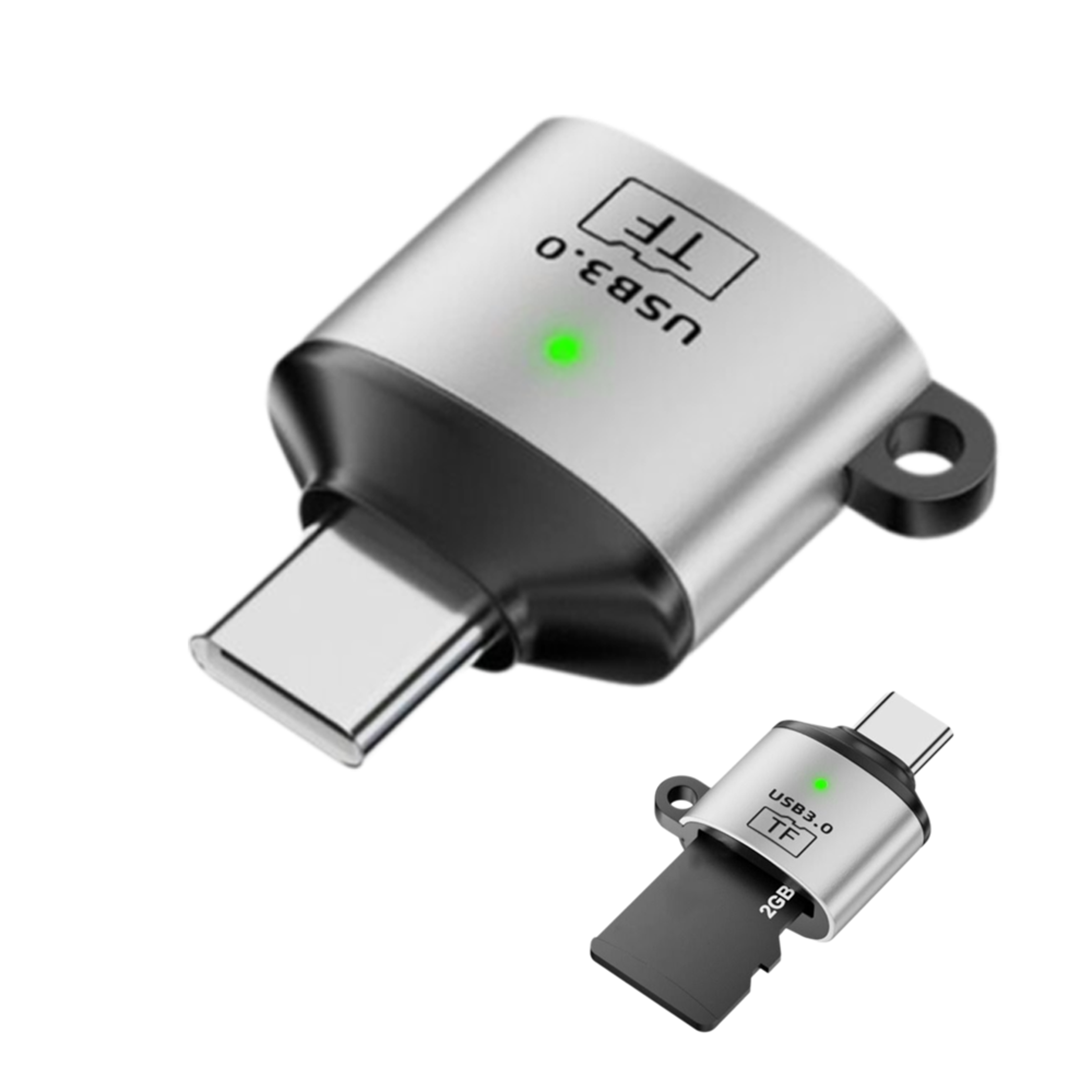 USB C Micro SD Card Reader Aluminum High Speed TF Card Adapter 0