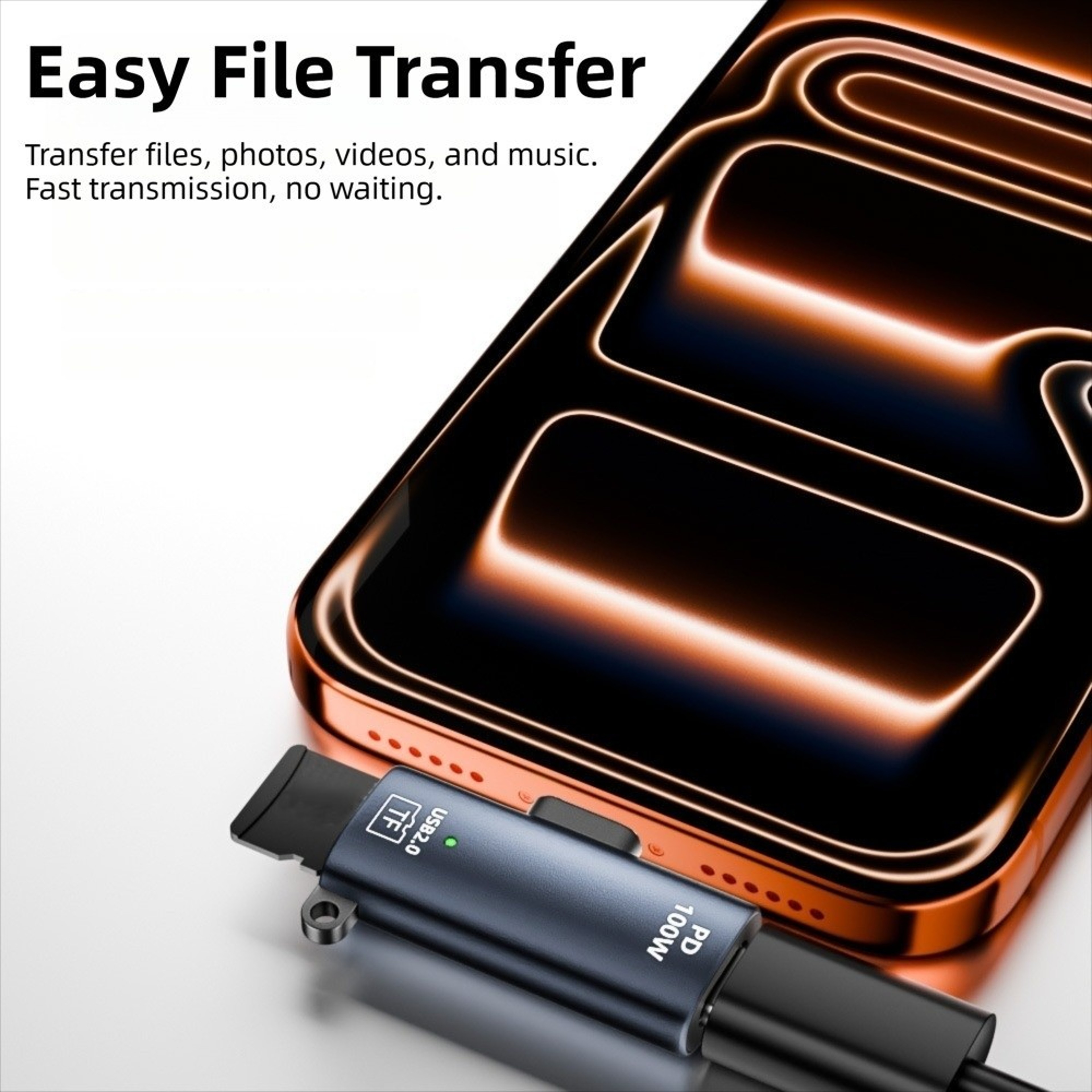 USB C TF Card Reader With PD Fast Charging And High Speed Data Transfer 4