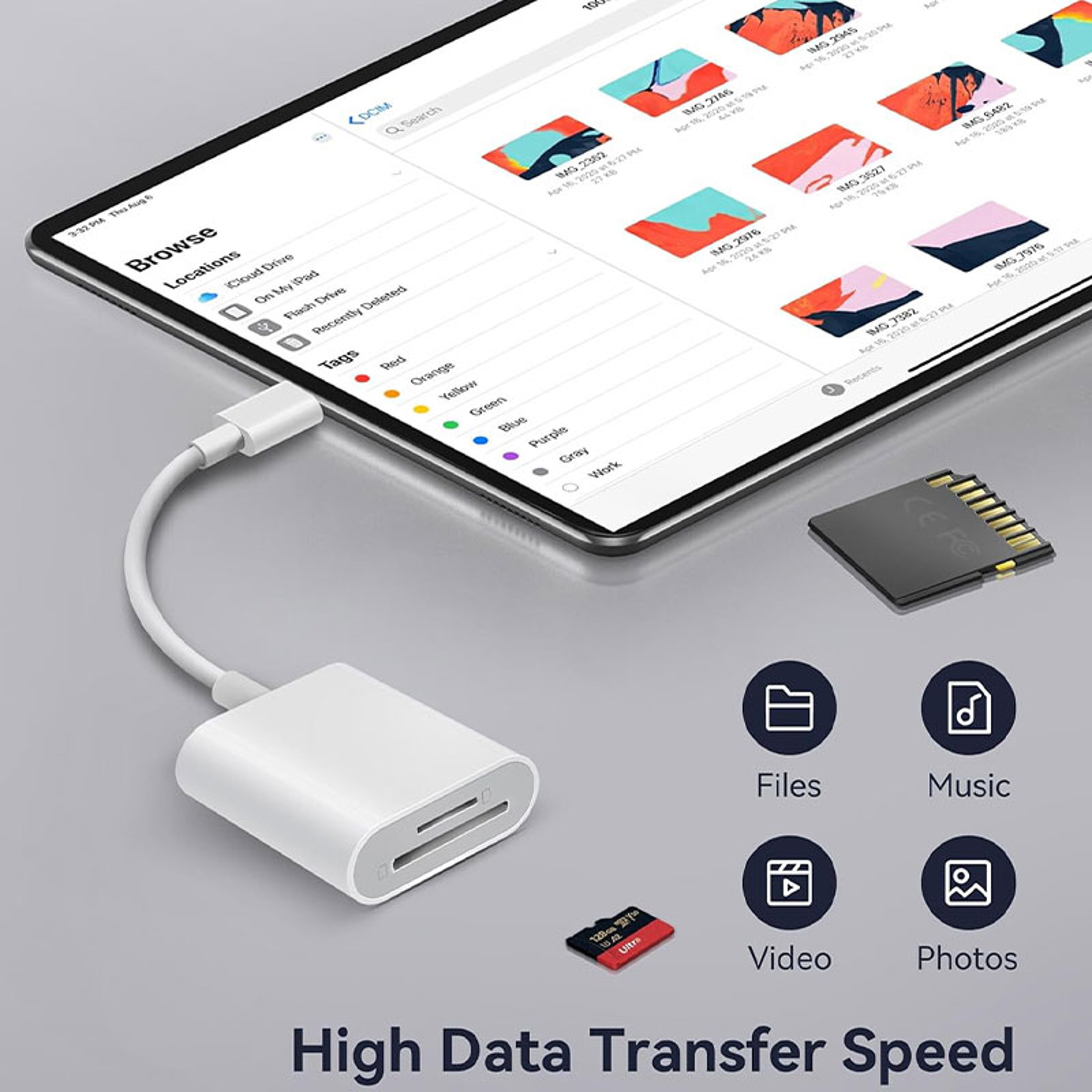 USB C SD TF Card Reader OTG Memory Card Adapter For IPad Pro MacBook 4