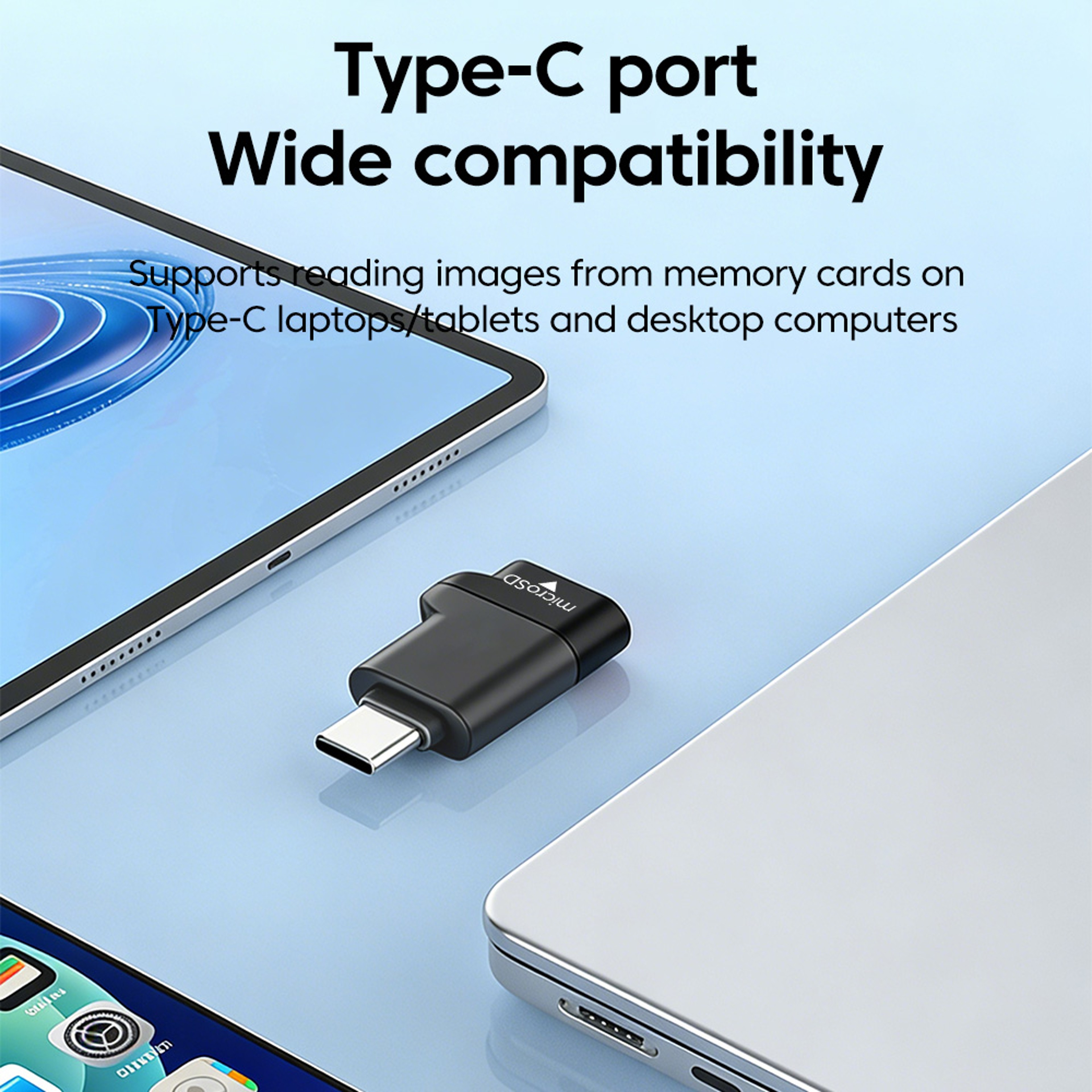 USB C Mini Micro SD Card Reader Portable TF Memory Card Adapter For IPhone Laptop MacBook 4