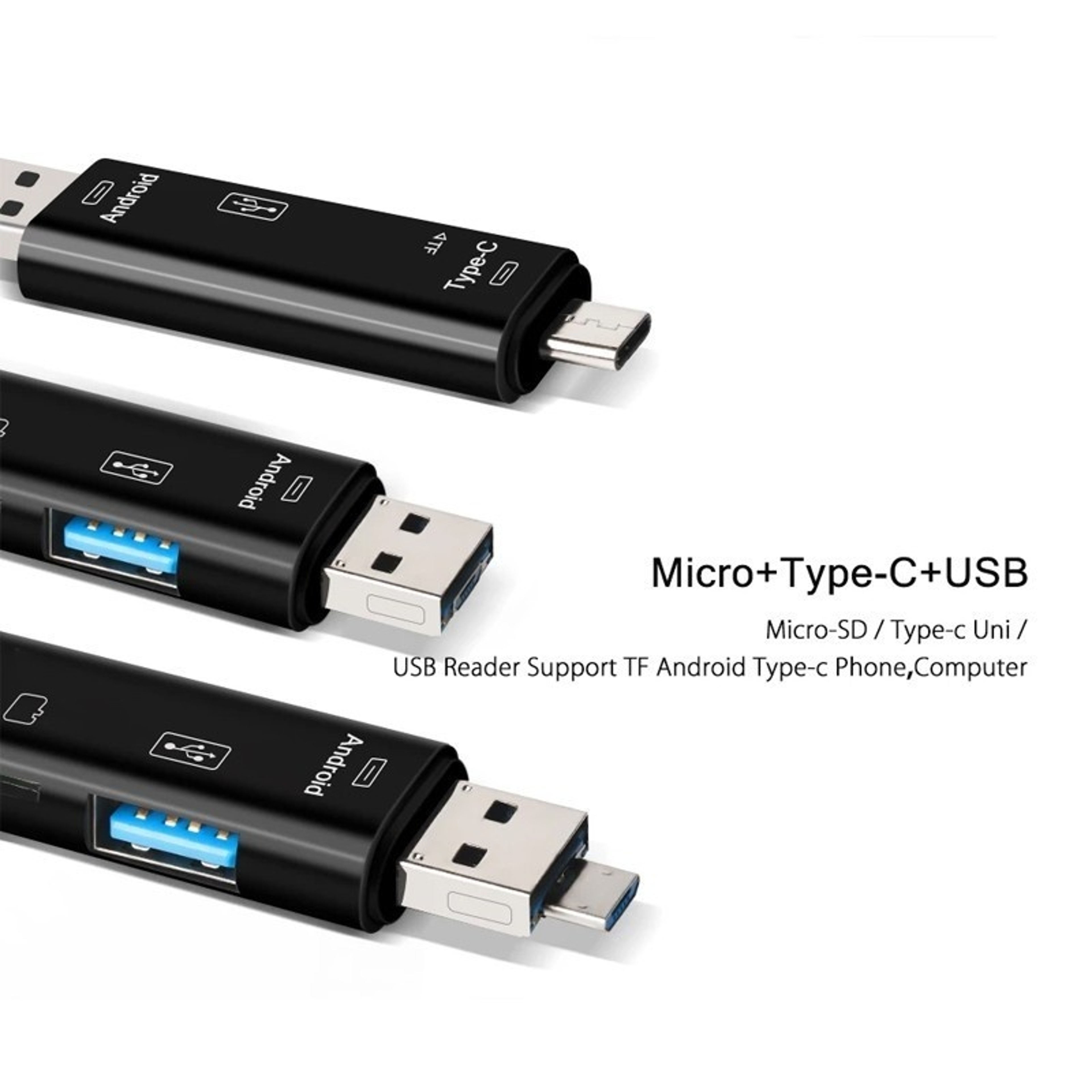 USB C SD Card Reader OTG Micro USB Memory Card Adapter 3