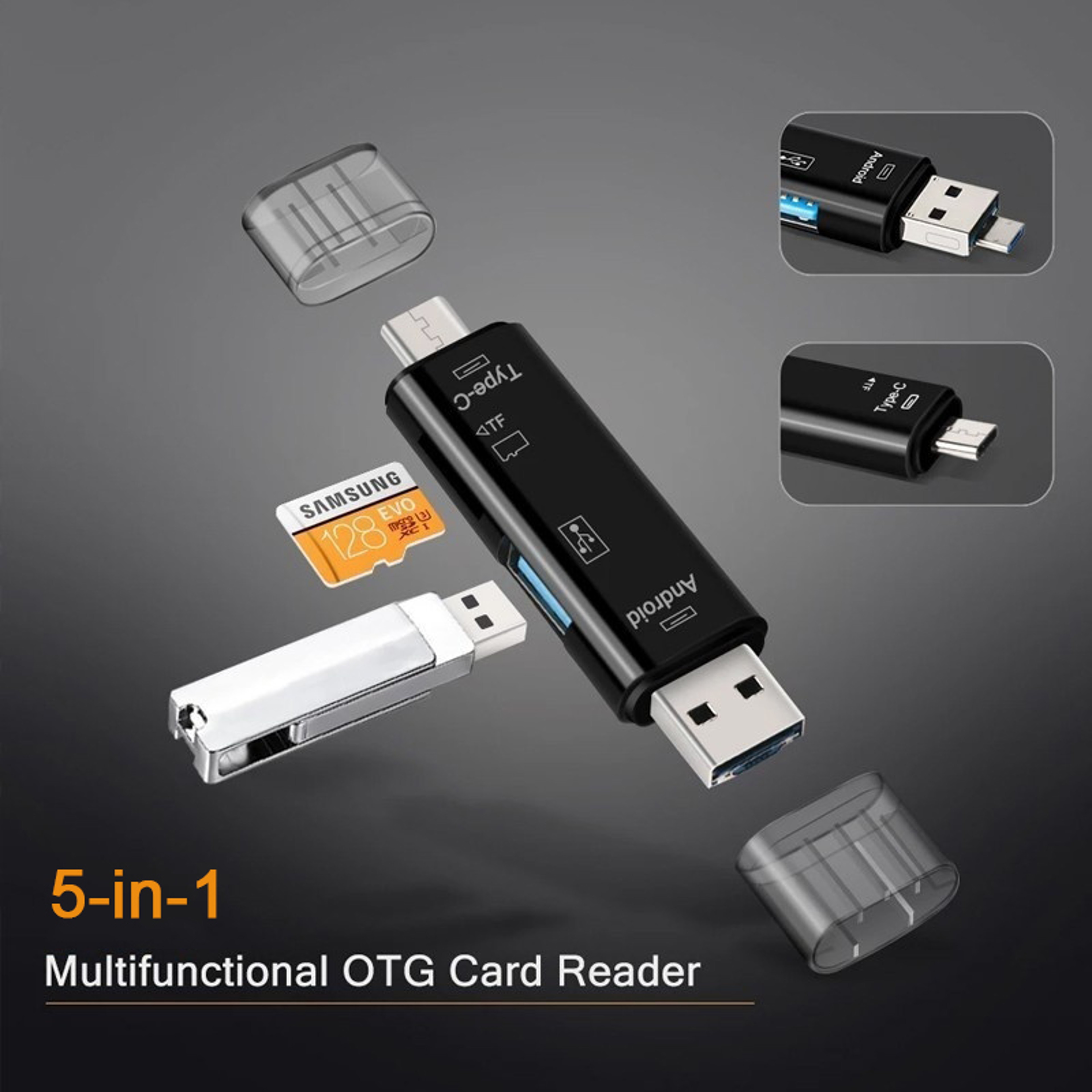 USB C SD Card Reader OTG Micro USB Memory Card Adapter 4