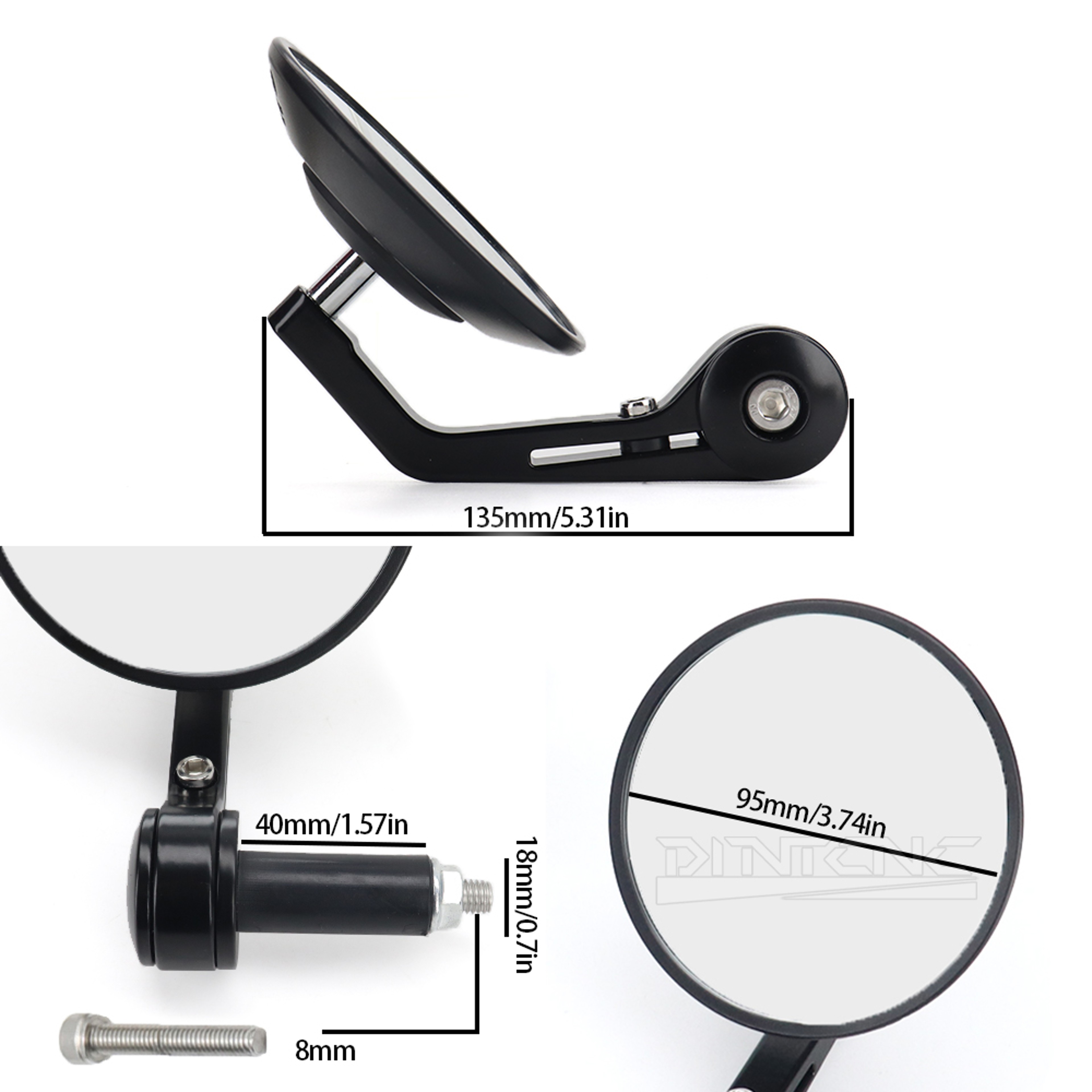 Universal Motorcycle Bar End Mirrors For Handlebars 4