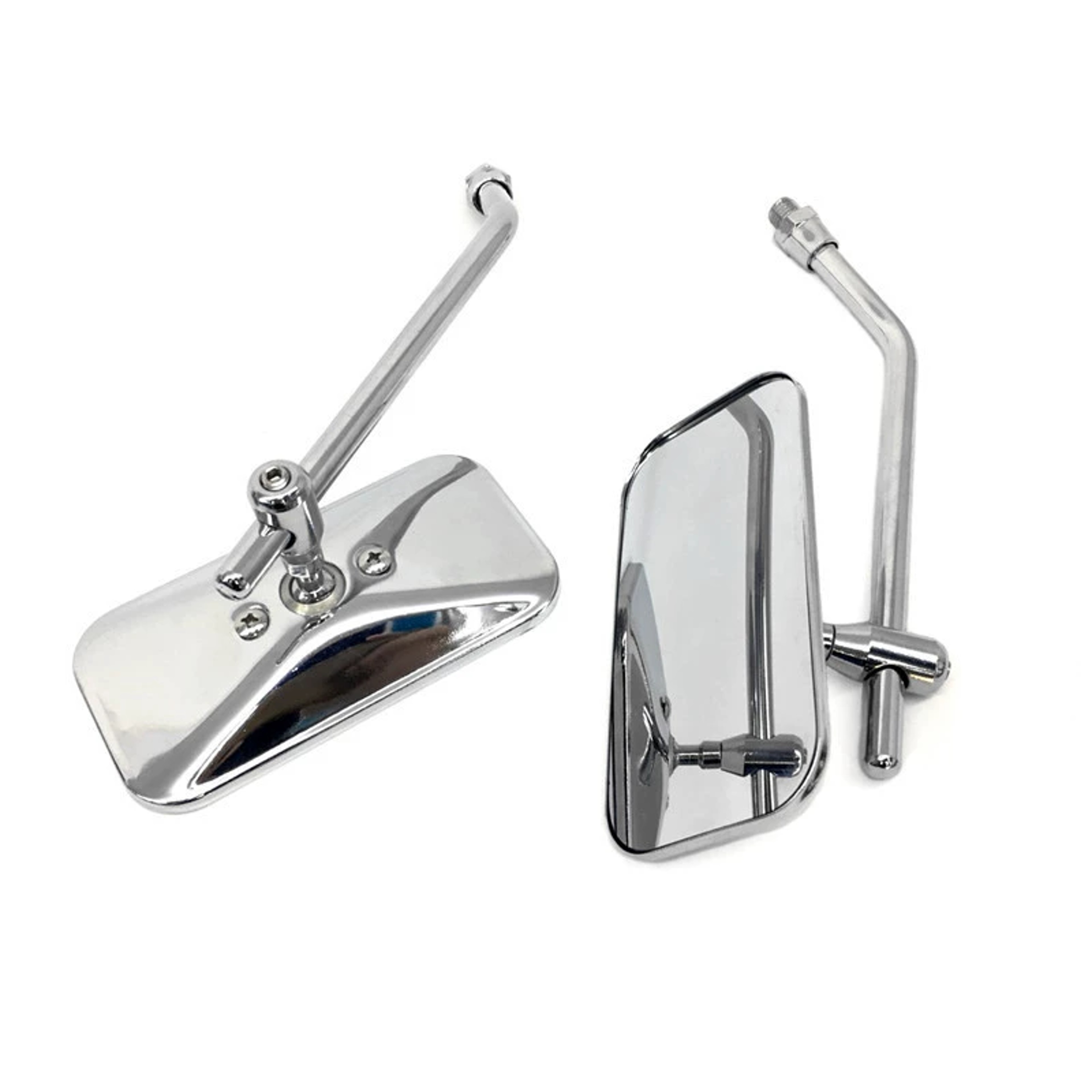 Universal Motorcycle Rearview Mirrors With Convex Glass And Steel Housing 1