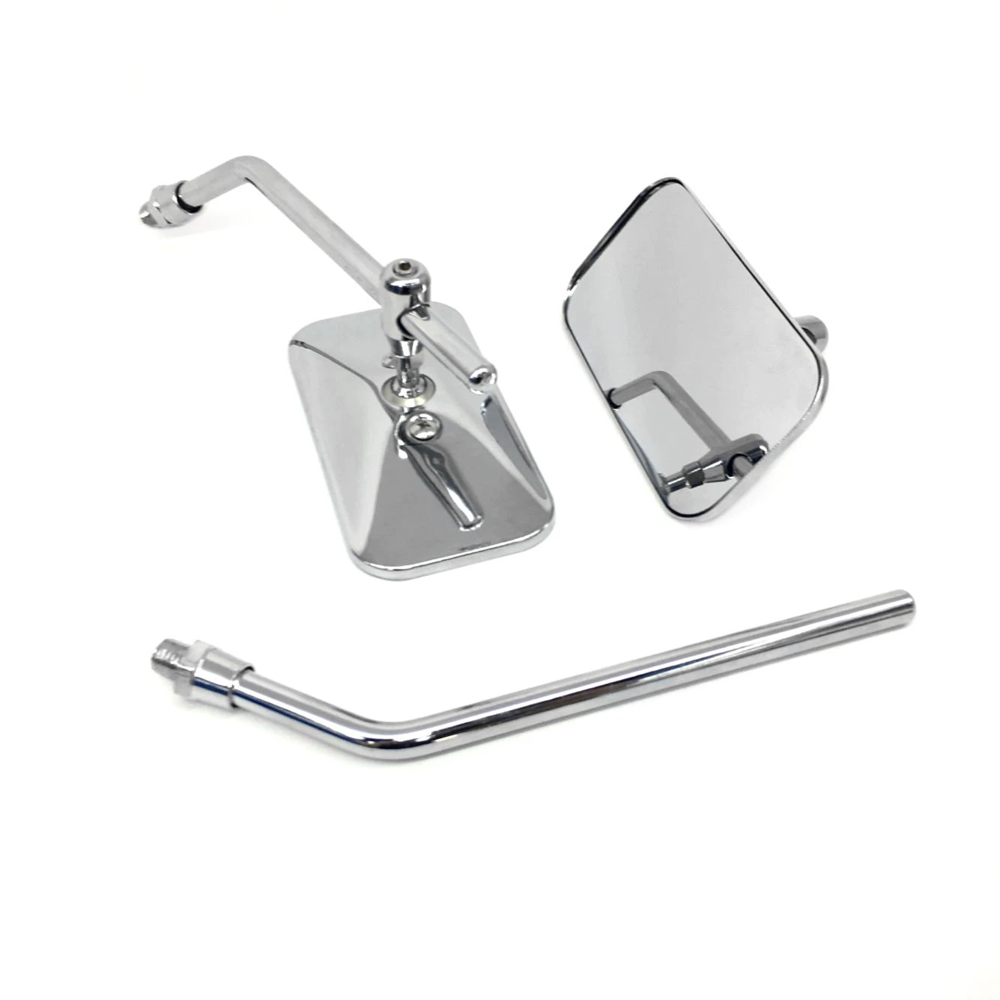 Universal Motorcycle Rearview Mirrors With Convex Glass And Steel Housing 3