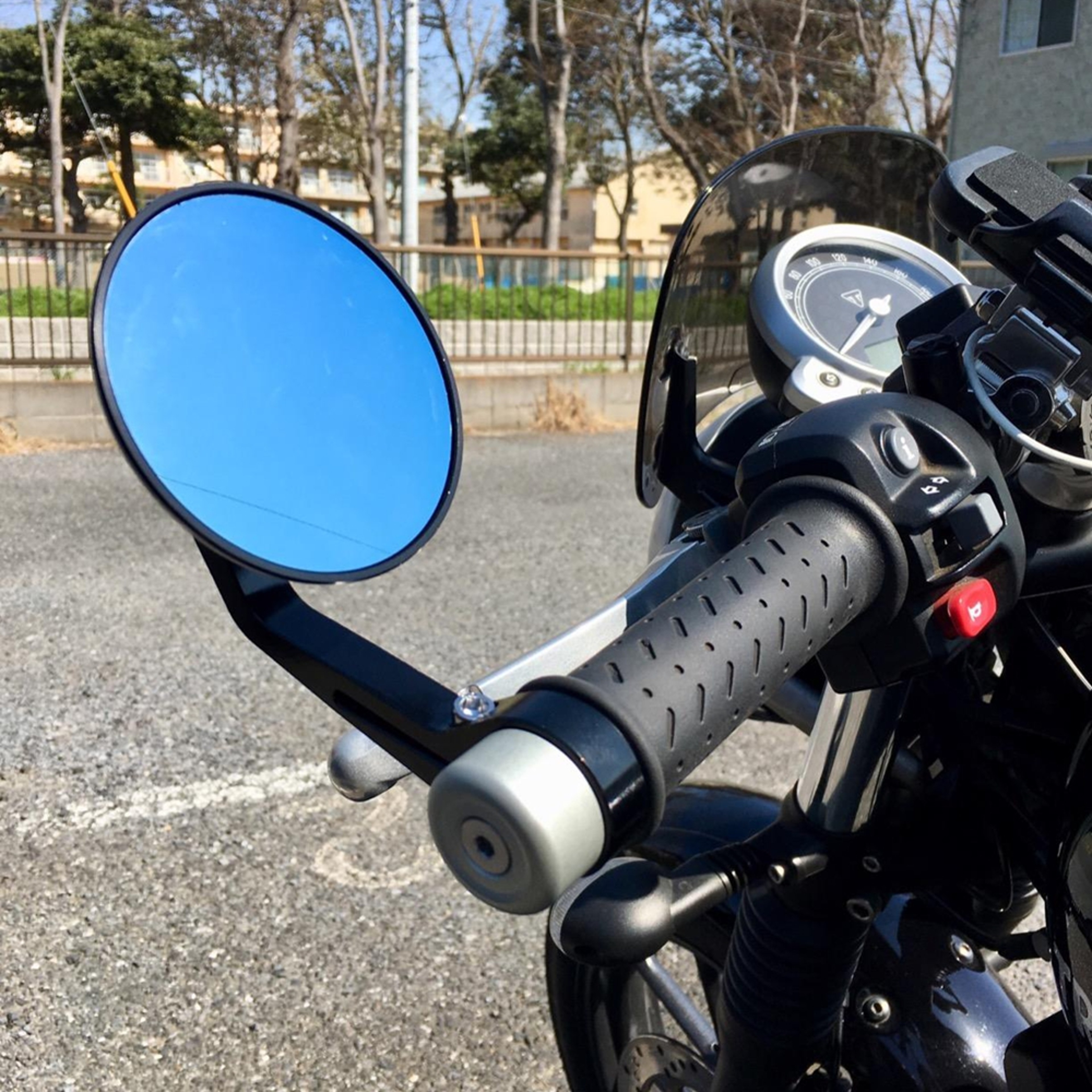 Motorcycle Bar End Mirrors Round Cafe Racer Rear View Mirrors 4