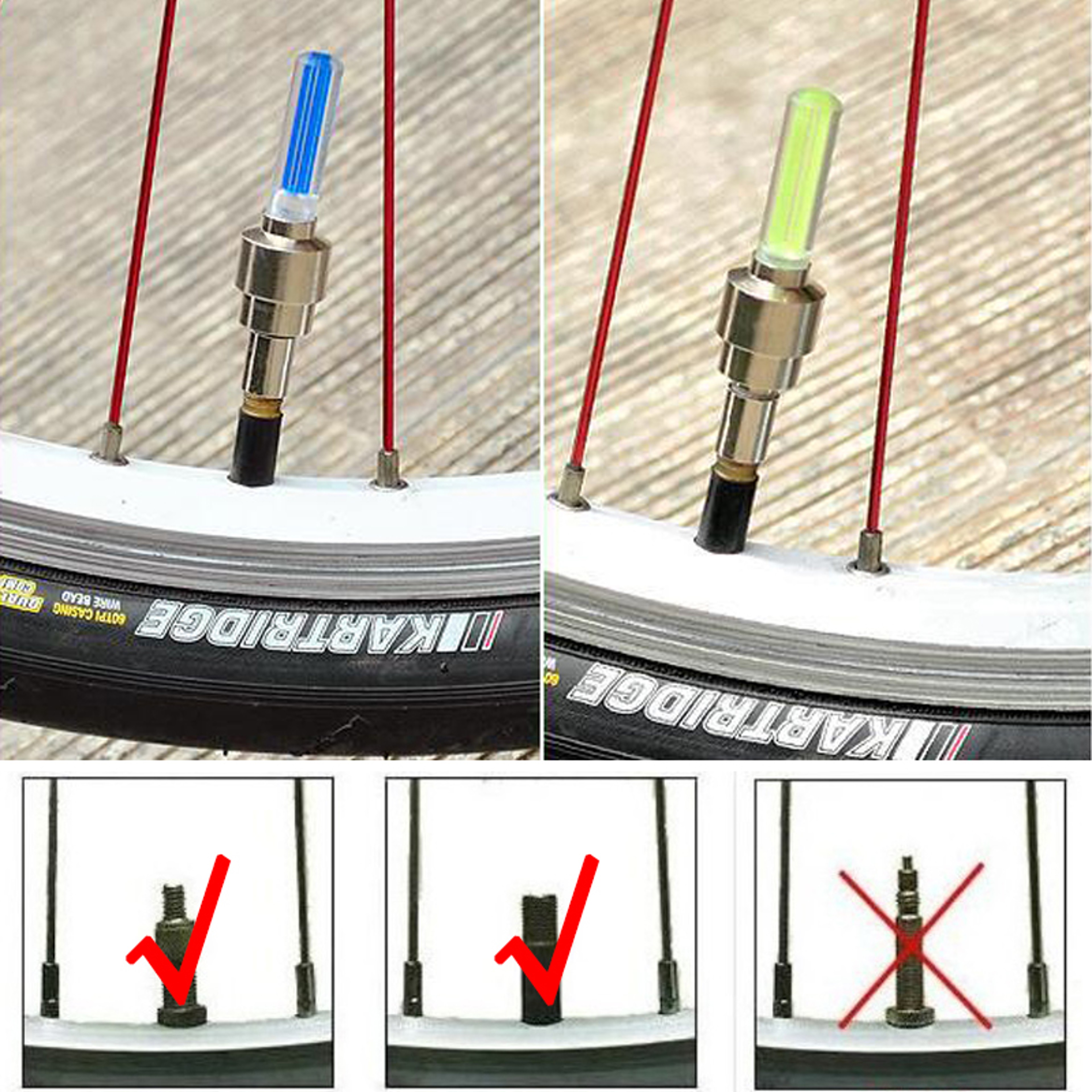 Motion Activated LED Tire Valve Cap Lights Waterproof Universal Wheel Lights 13