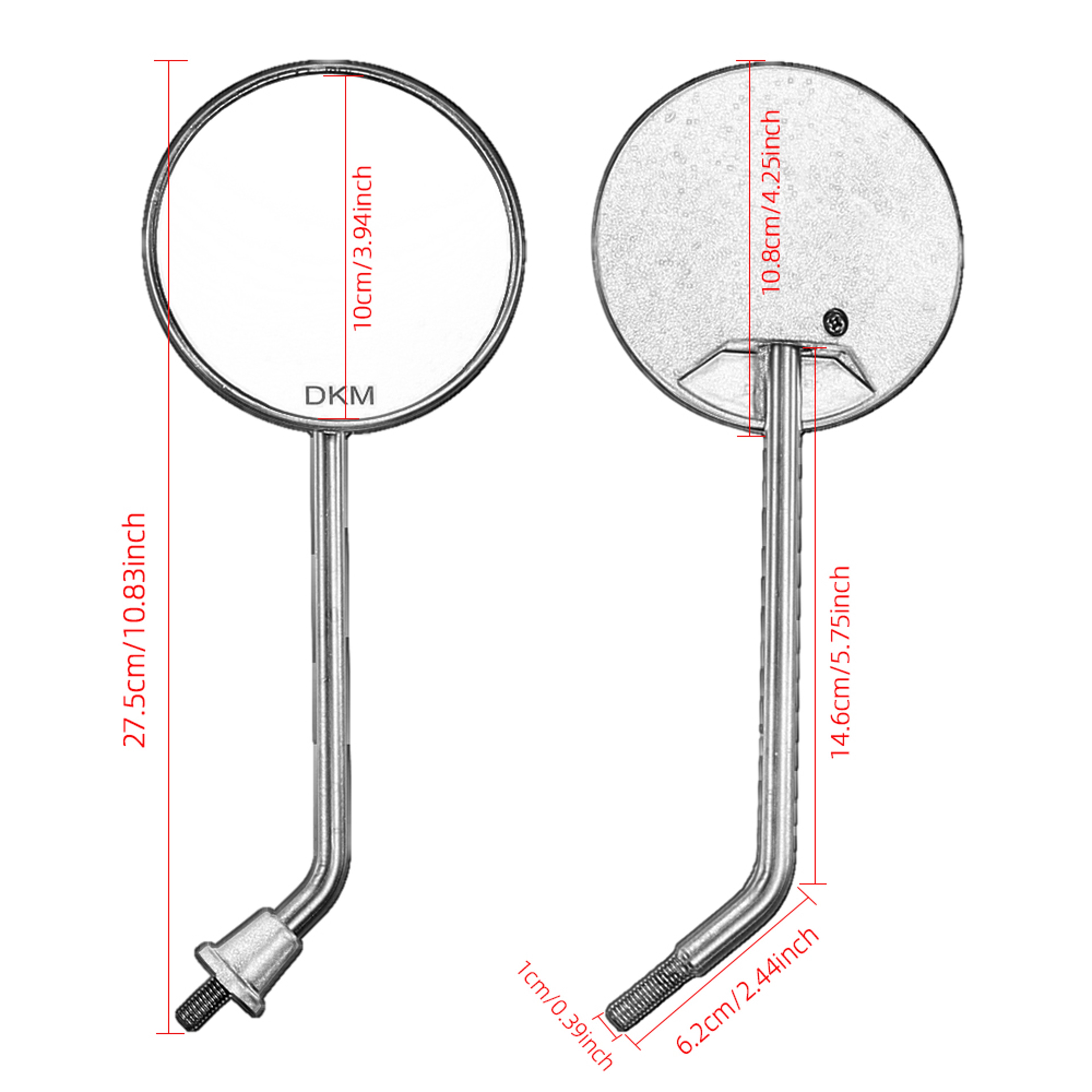 Universal Motorcycle Rearview Mirrors Adjustable Round Handlebar Side Mirrors – view 2