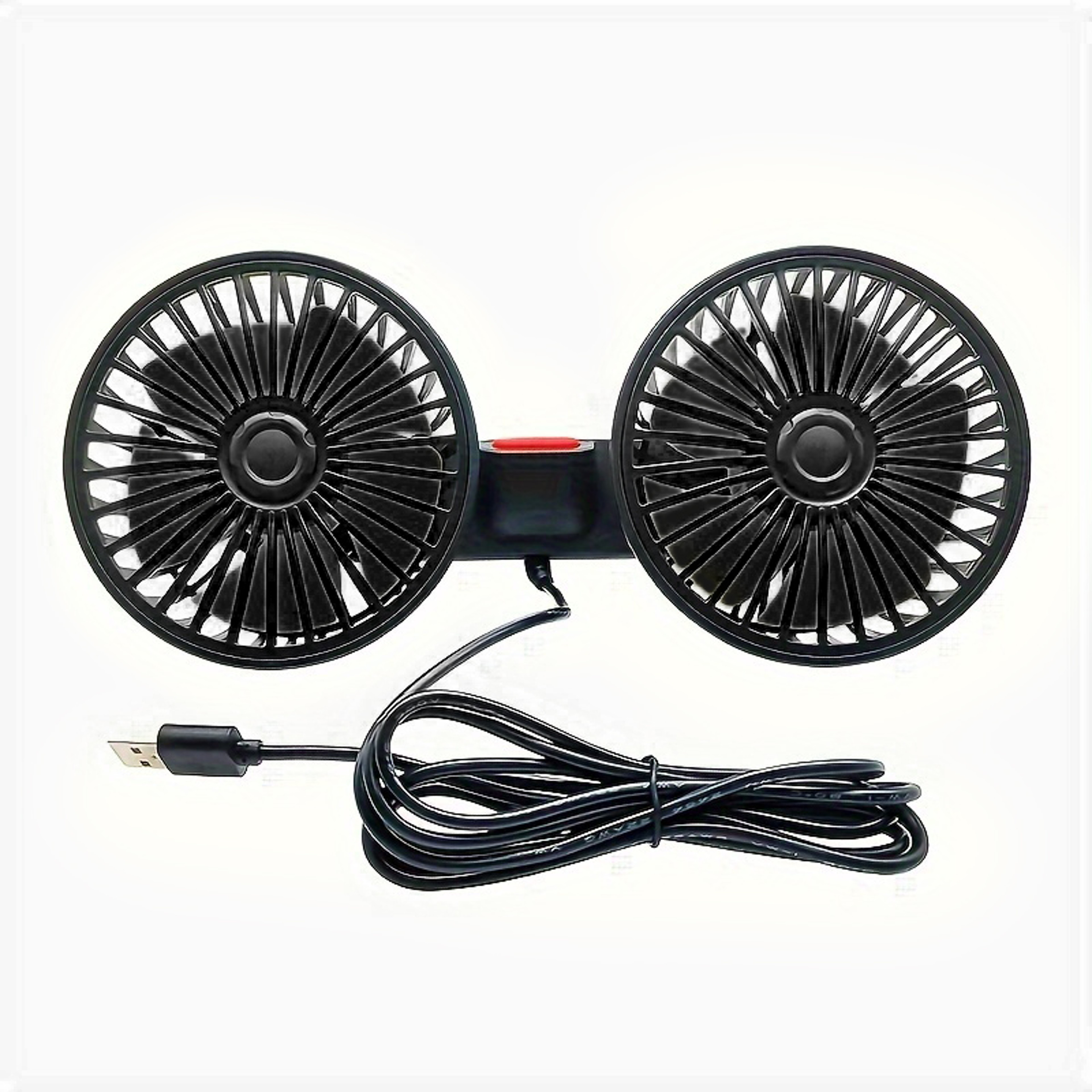 Dual Head Car Fan Degree Speed USB Backseat Cooling Fan 0