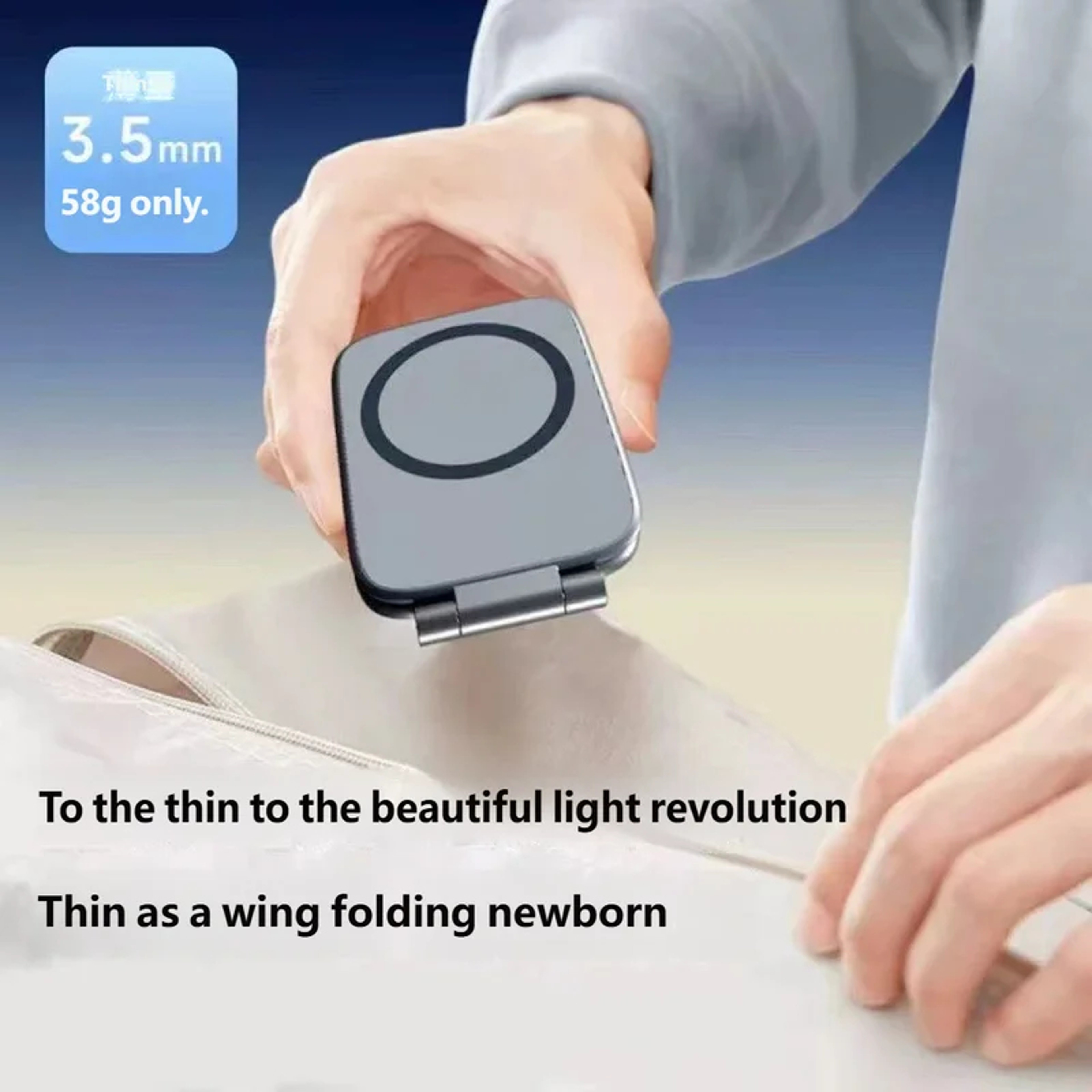 Ultra Thin Foldable Magnetic Car Phone Holder Gauss Desktop Mount 3
