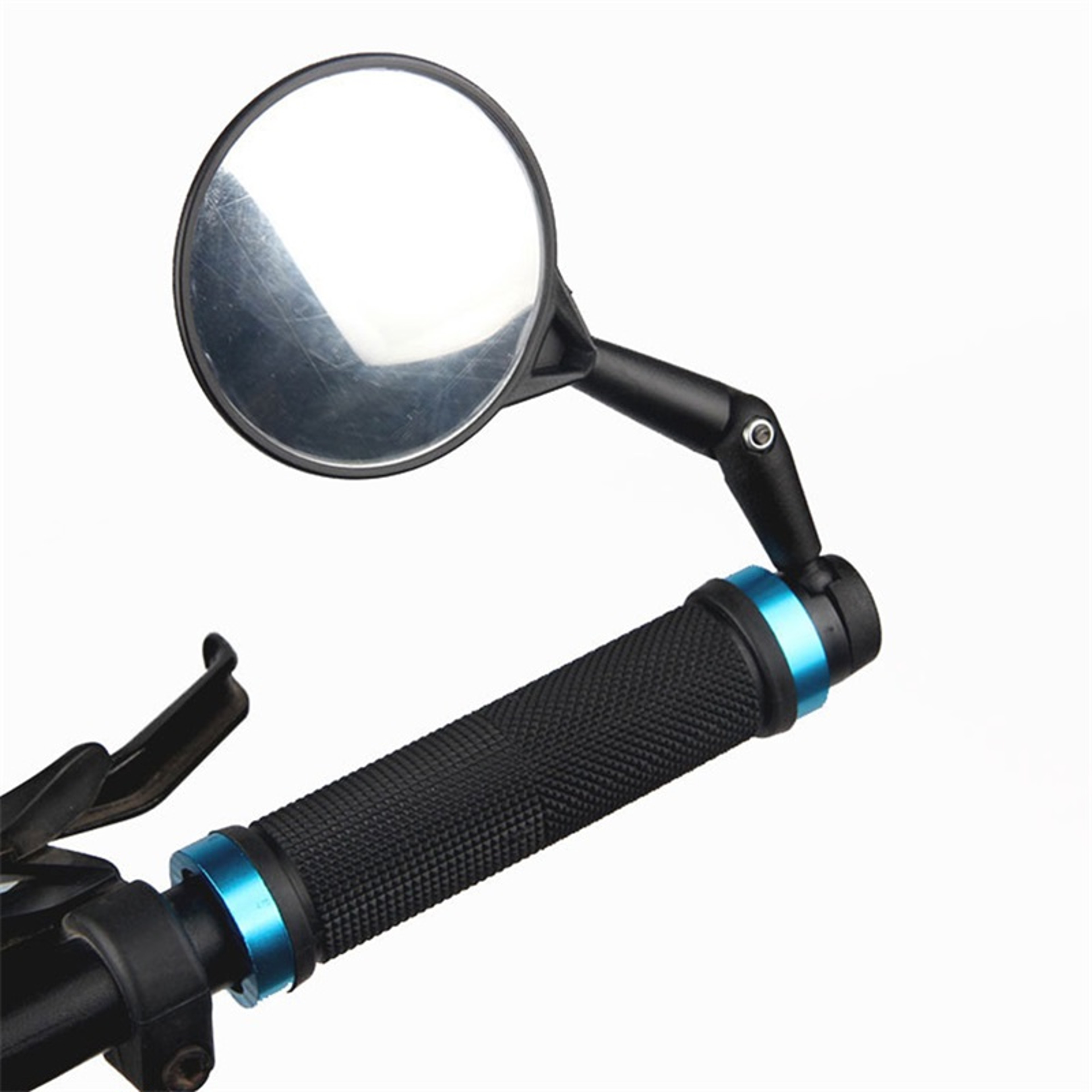 Universal Motorcycle Bar End Mirrors Round Foldable Rear View Side Mirrors 3