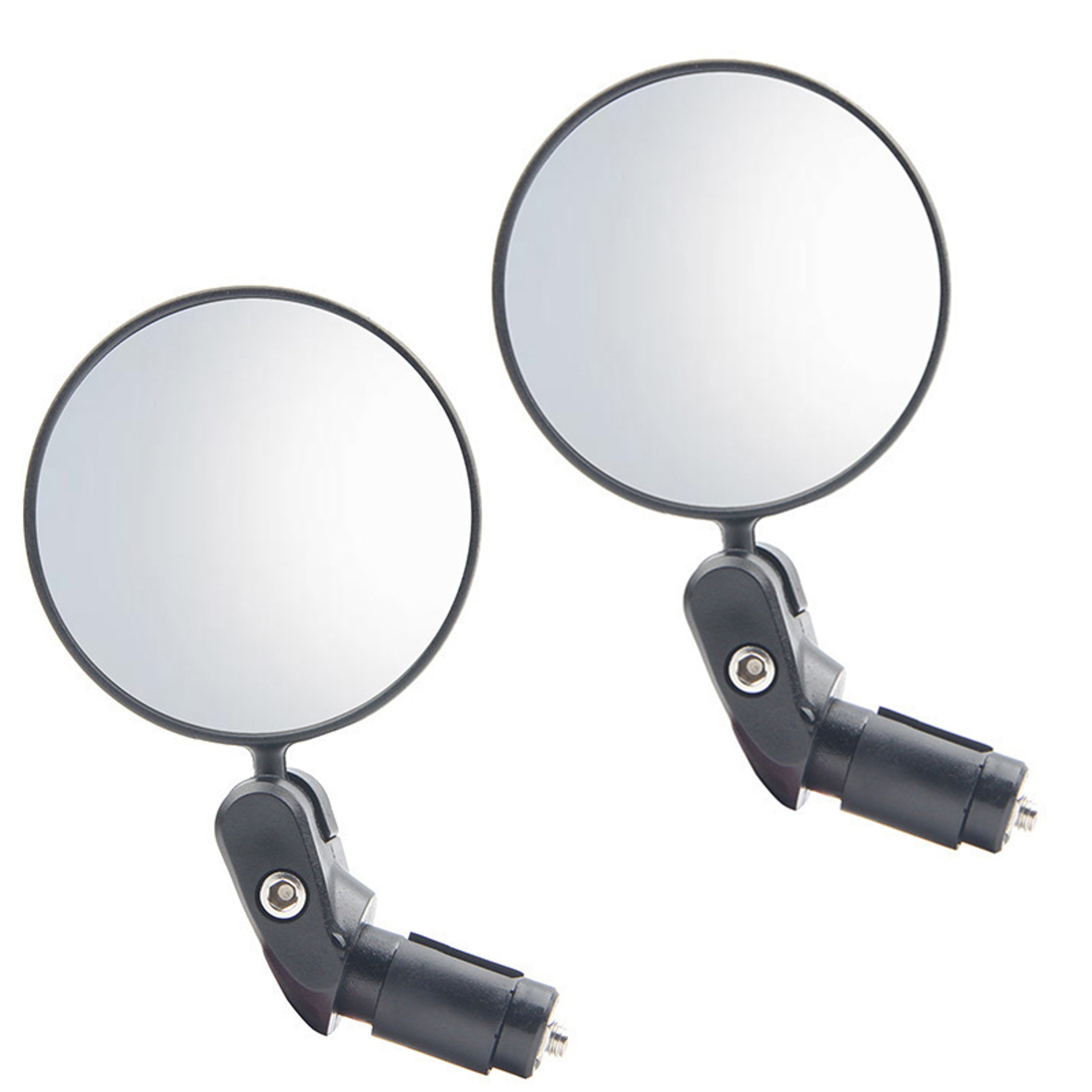 Universal Motorcycle Bar End Mirrors Round Foldable Rear View Side Mirrors 1