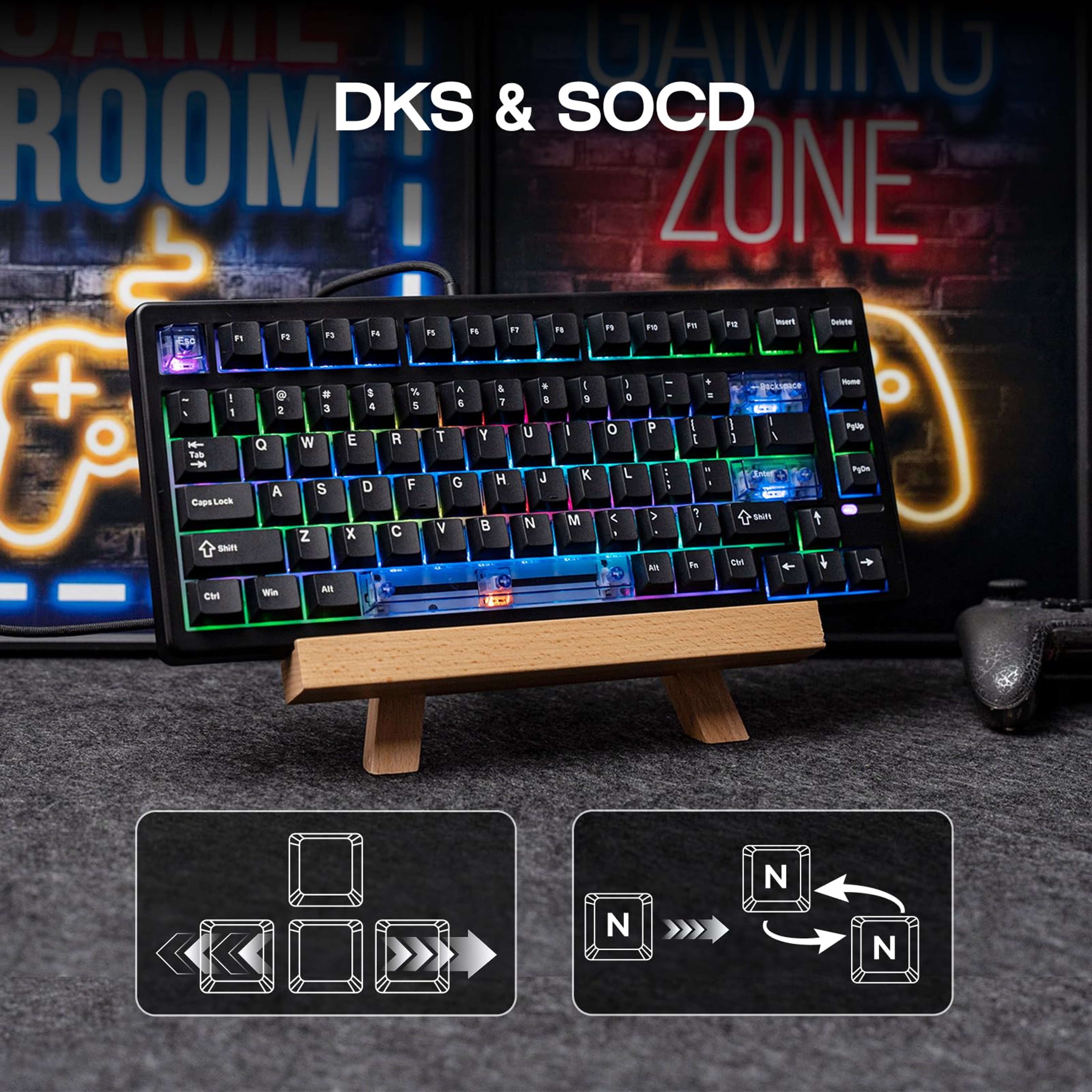 Hall Effect Gaming Keyboard Polling Rapid Trigger Hot Swappable RGB 4