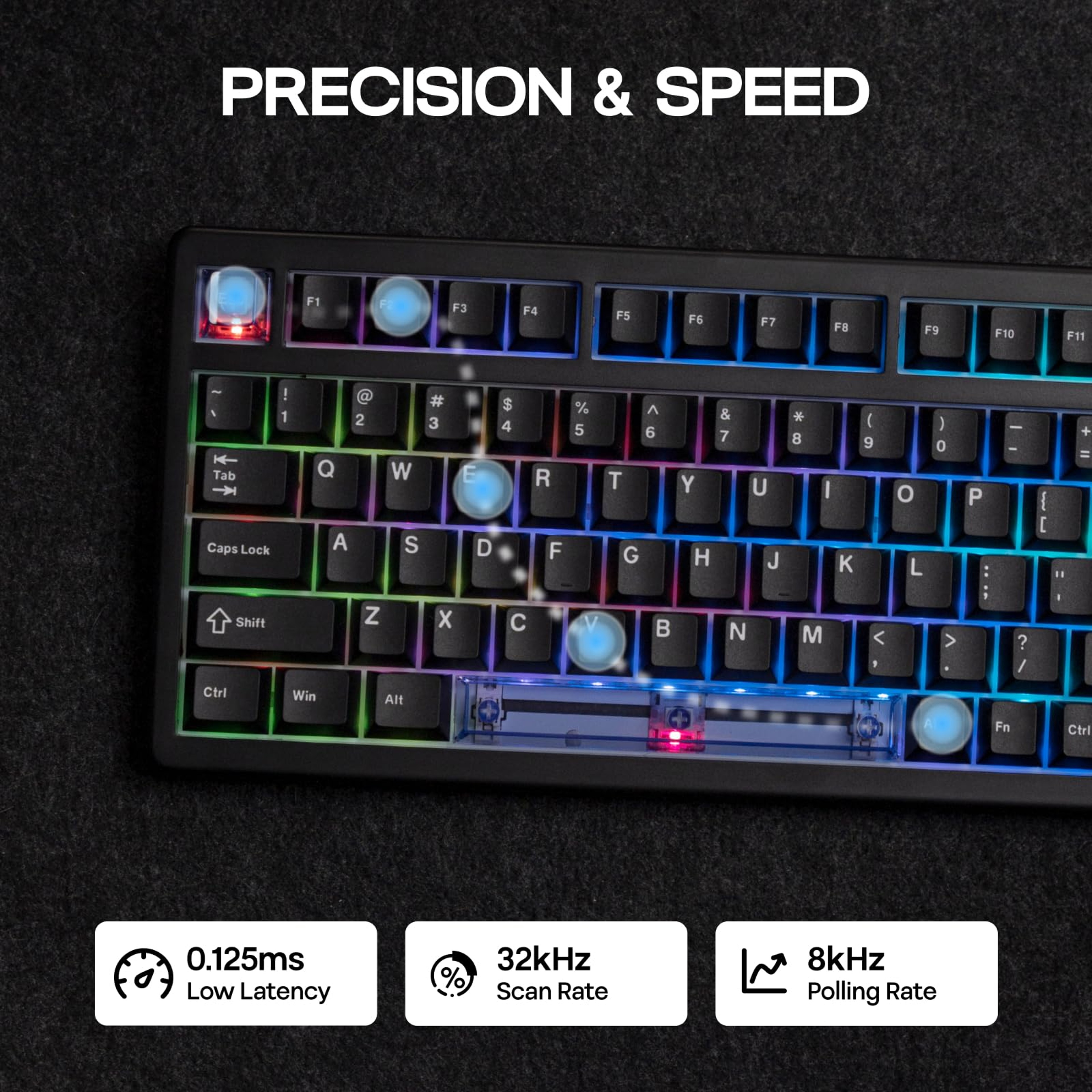Hall Effect Gaming Keyboard Polling Rapid Trigger Hot Swappable RGB 3