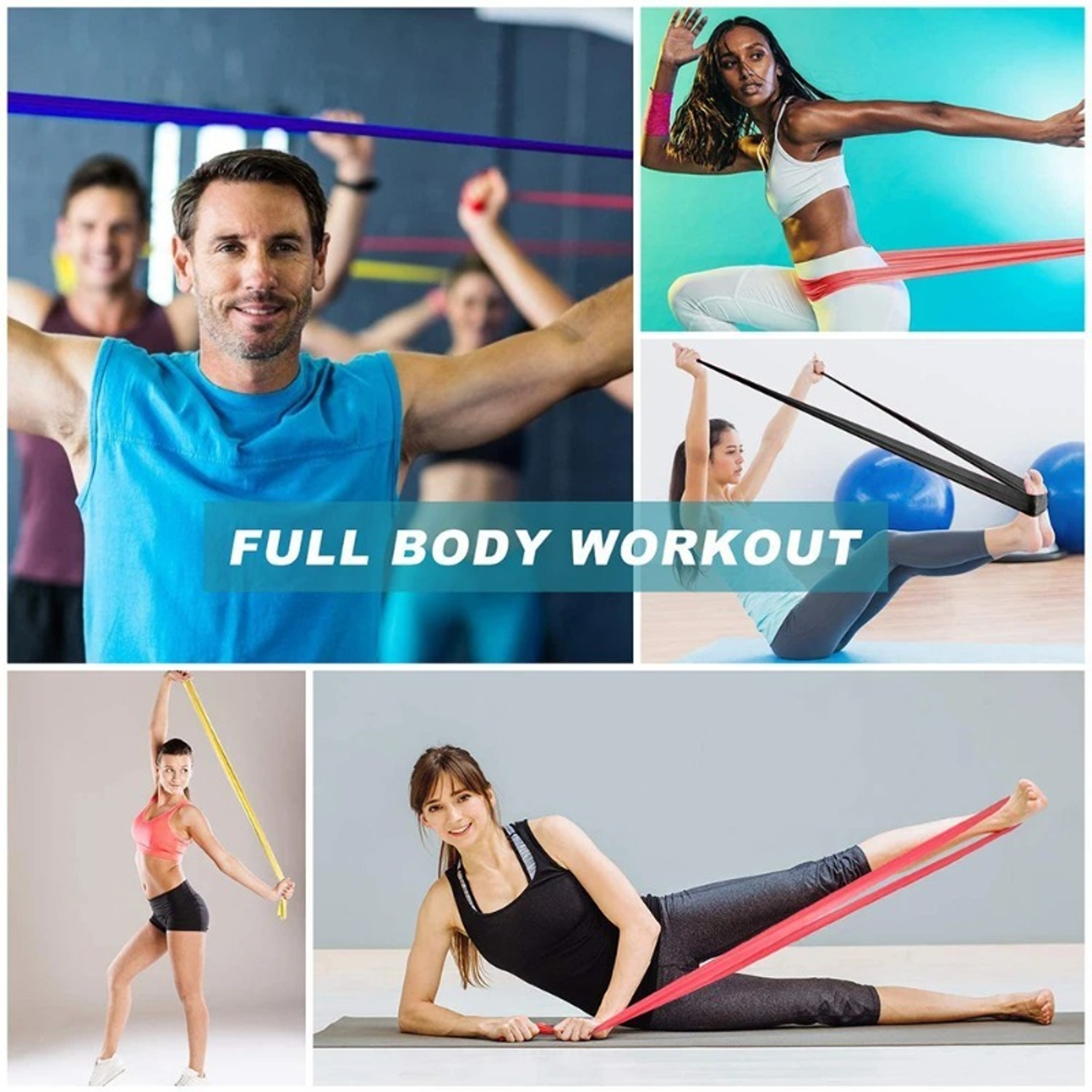Natural Latex Resistance Bands Elastic Workout Exercise Bands For Yoga Pilates Home Gym Fitness Tra 2