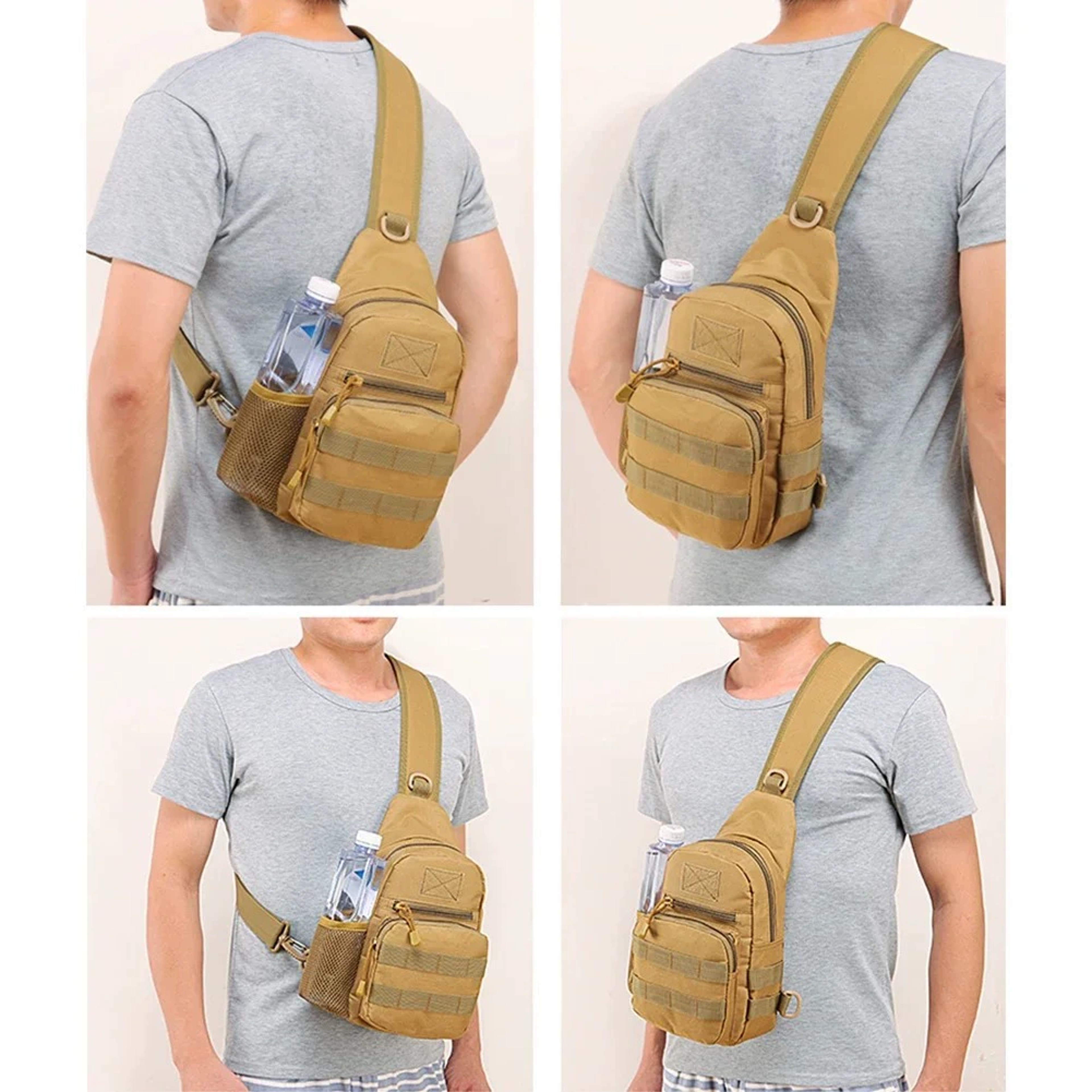 Tactical Sling Bag Nylon Hiking Chest Shoulder Pack For Men 8