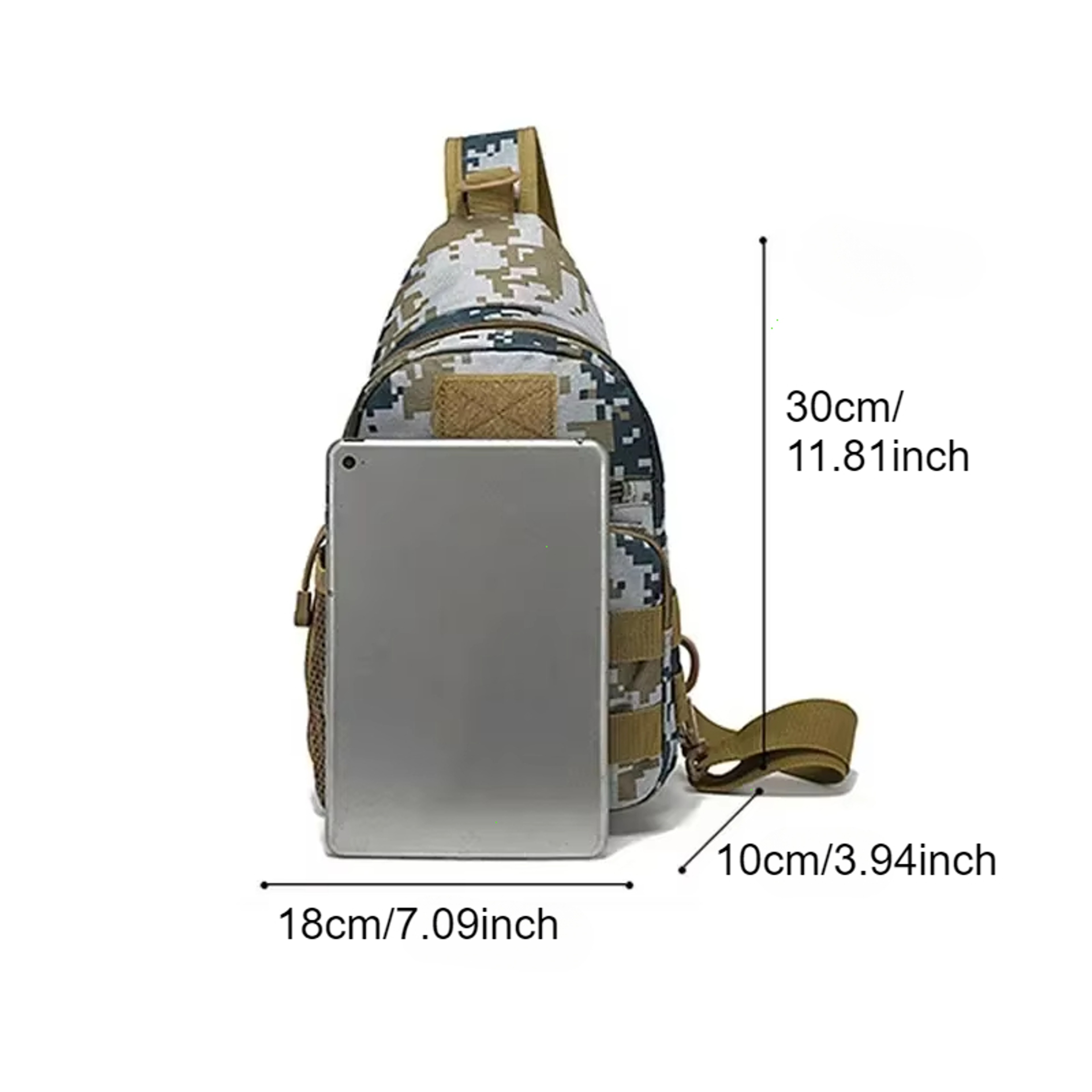 Tactical Sling Bag Nylon Hiking Chest Shoulder Pack For Men 9