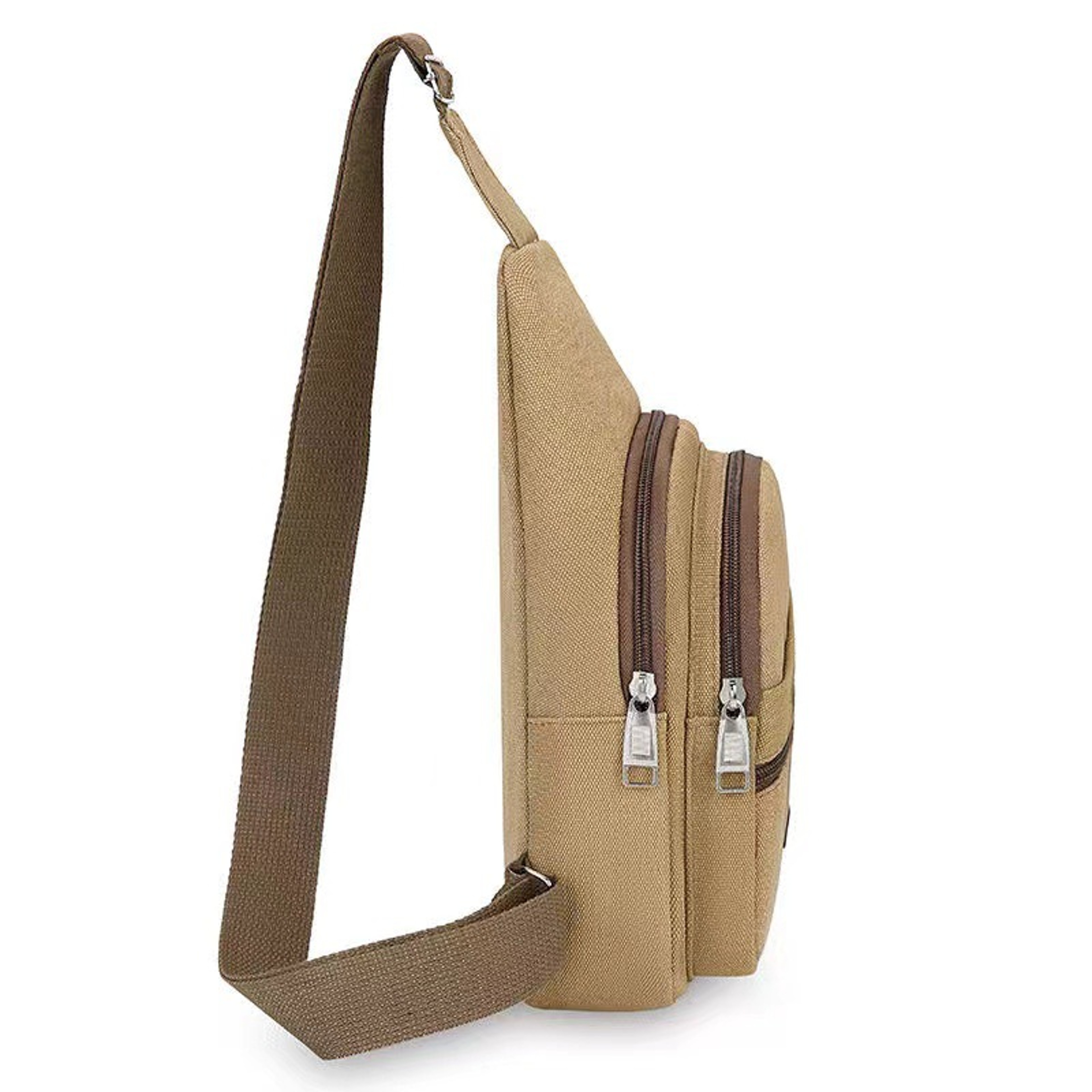 Retro Waterproof Canvas Chest Bag For Men Multi Pocket Crossbody Travel Sling Bag 5