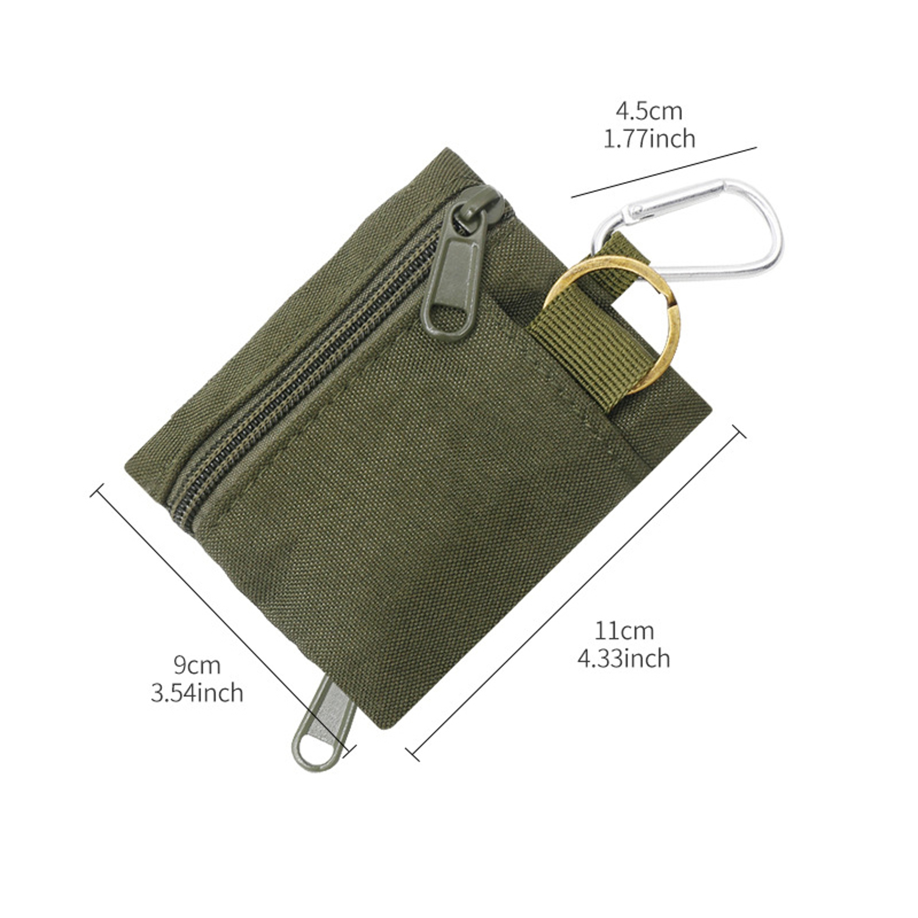 Mini EDC Organizer Pouch Nylon Key Coin Holder with Carabiner – view 5