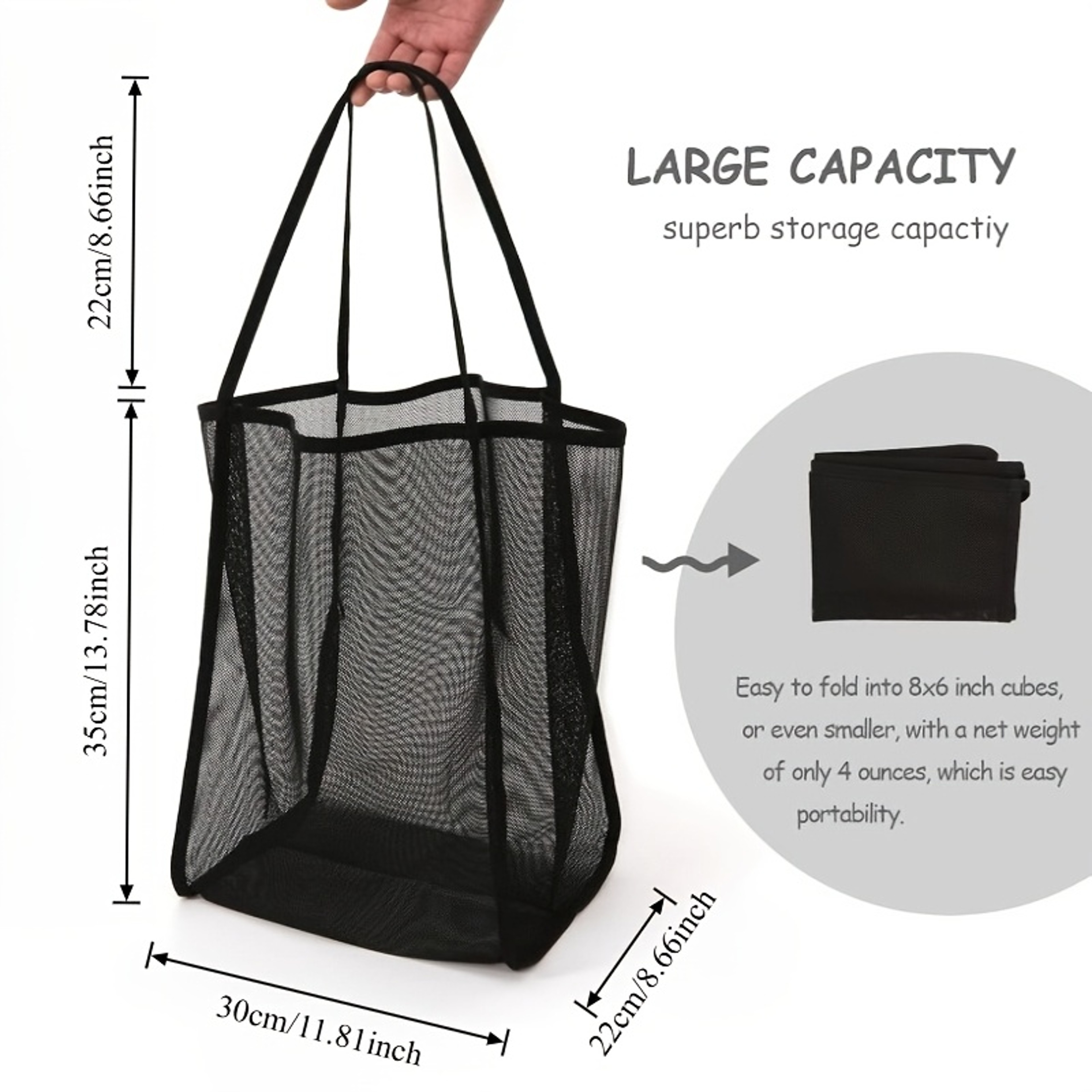 Portable Mesh Beach Tote For Women Travel Pool And Toiletry Organizer 4
