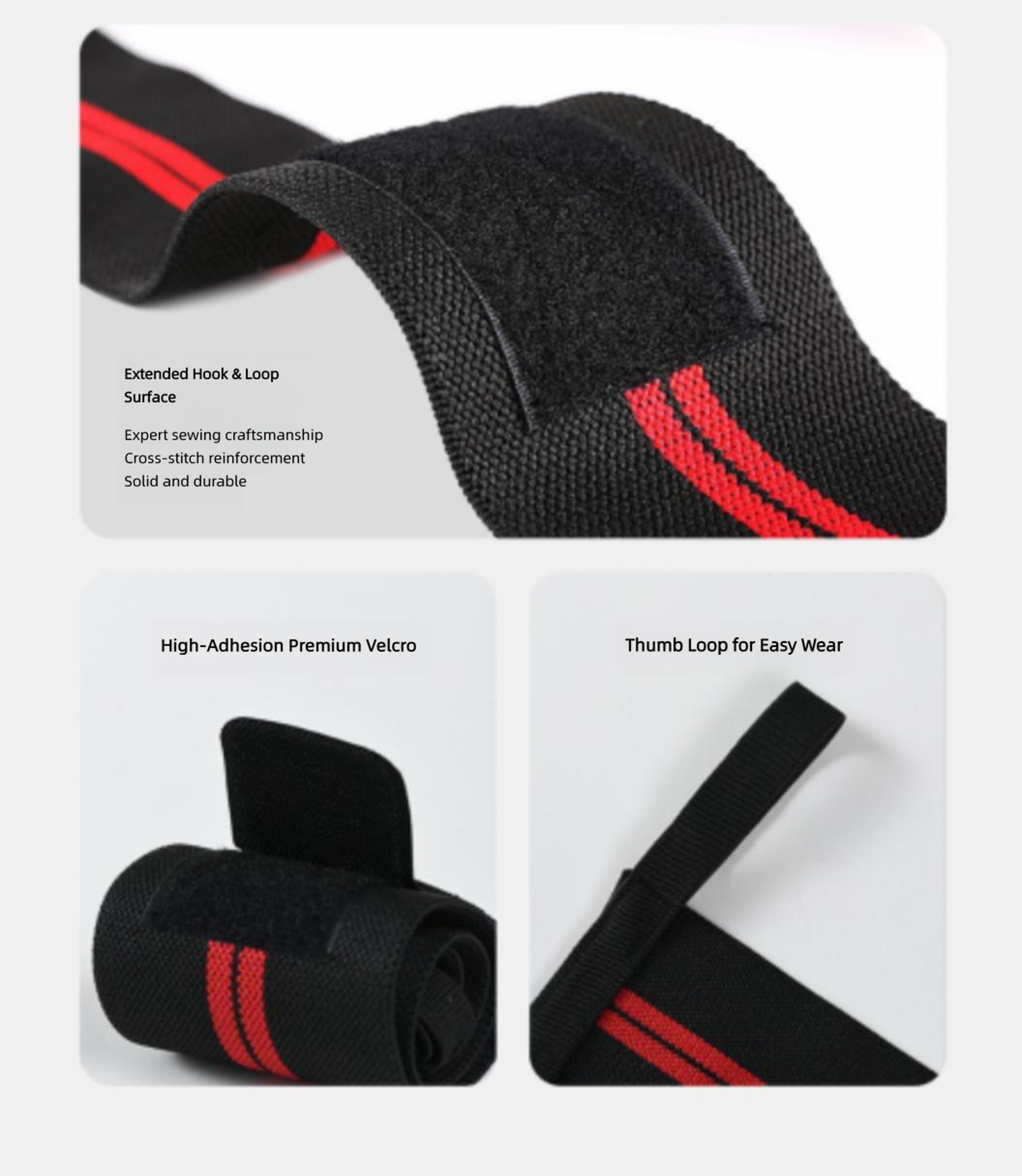 Heavy Duty Weight Lifting Wrist Wraps Gym Wrist Support Straps For Strength Training 7