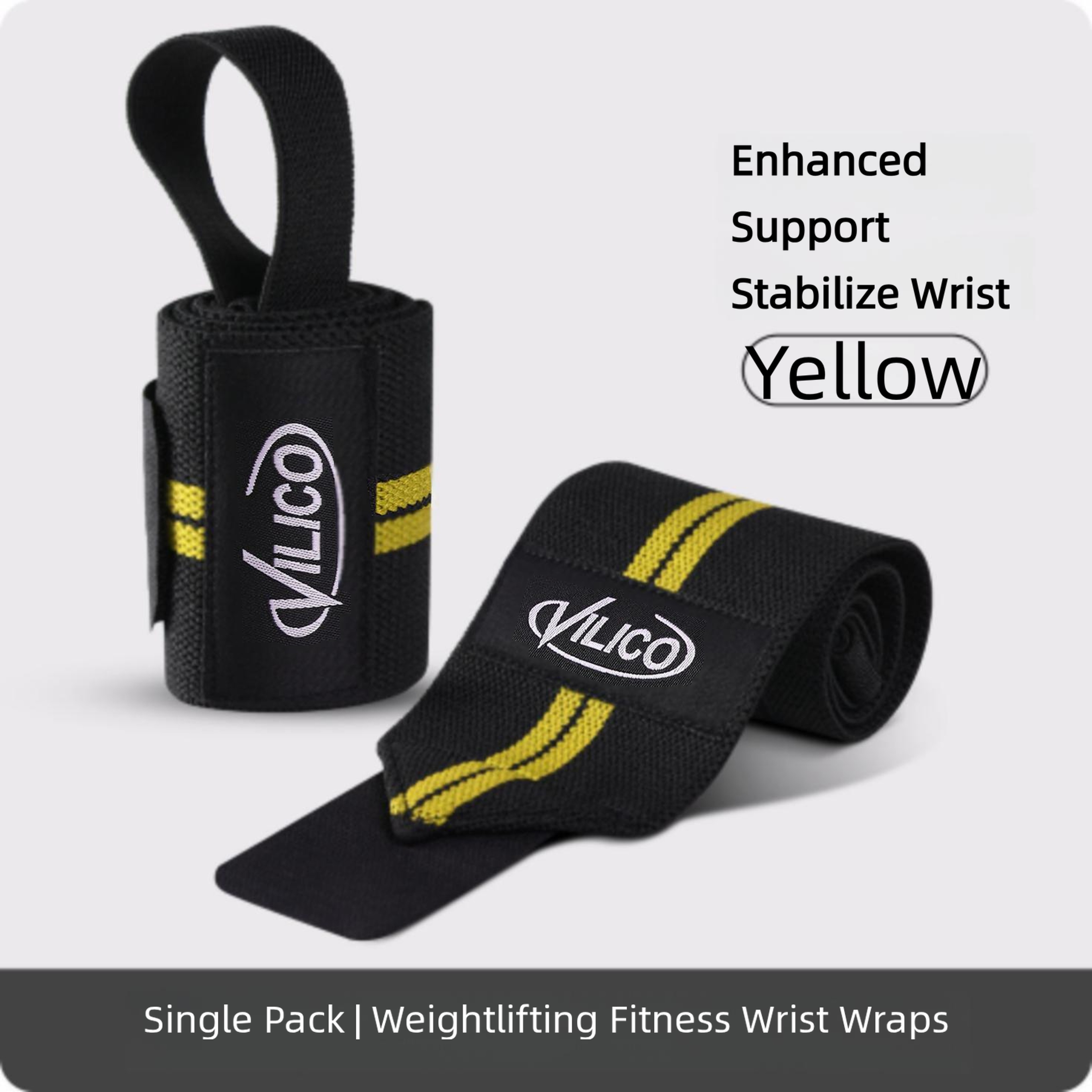 Heavy Duty Weight Lifting Wrist Wraps Gym Wrist Support Straps For Strength Training 2