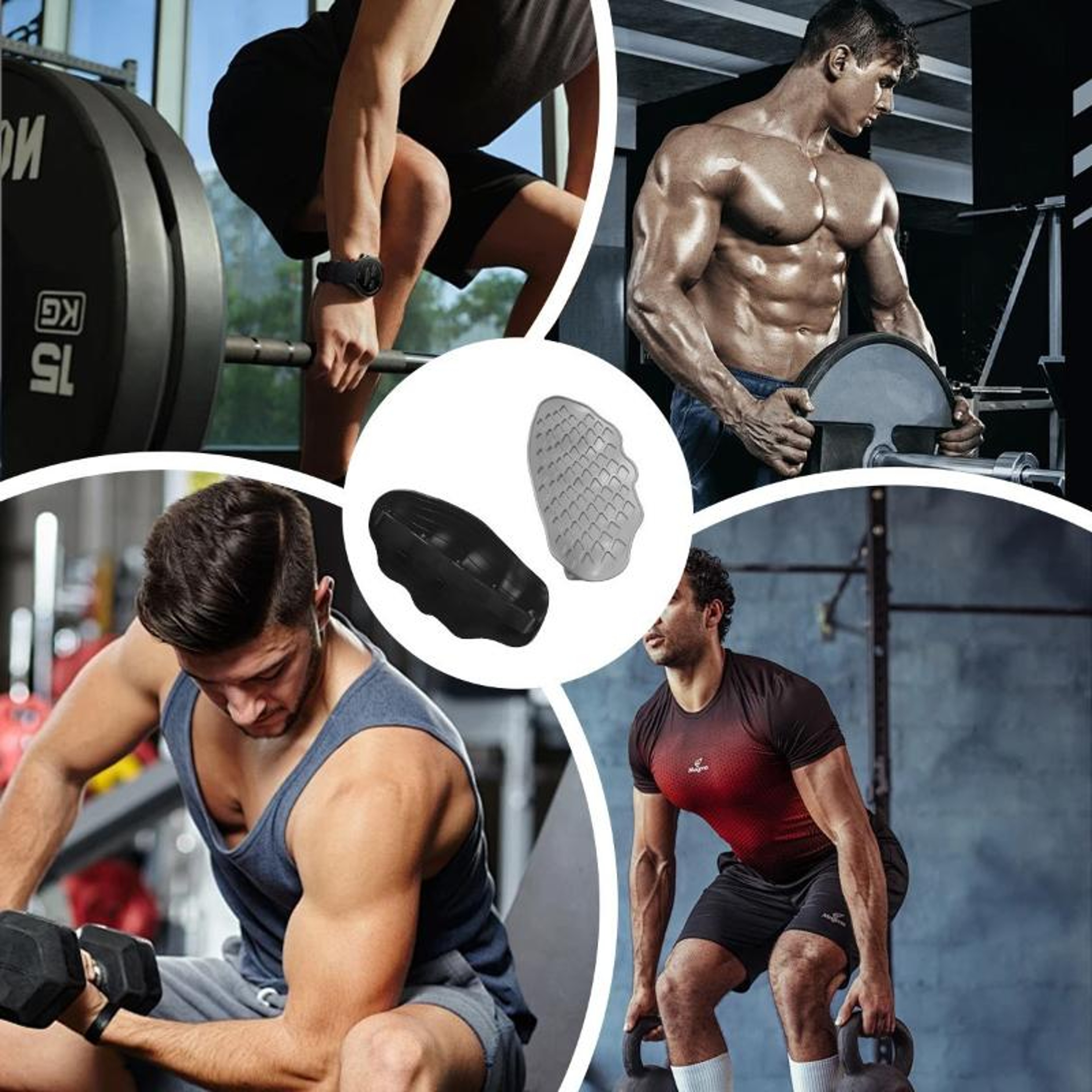 Ergonomic Silicone Weight Lifting Grips Anti Slip Gym Hand Grips For Pull Ups 5