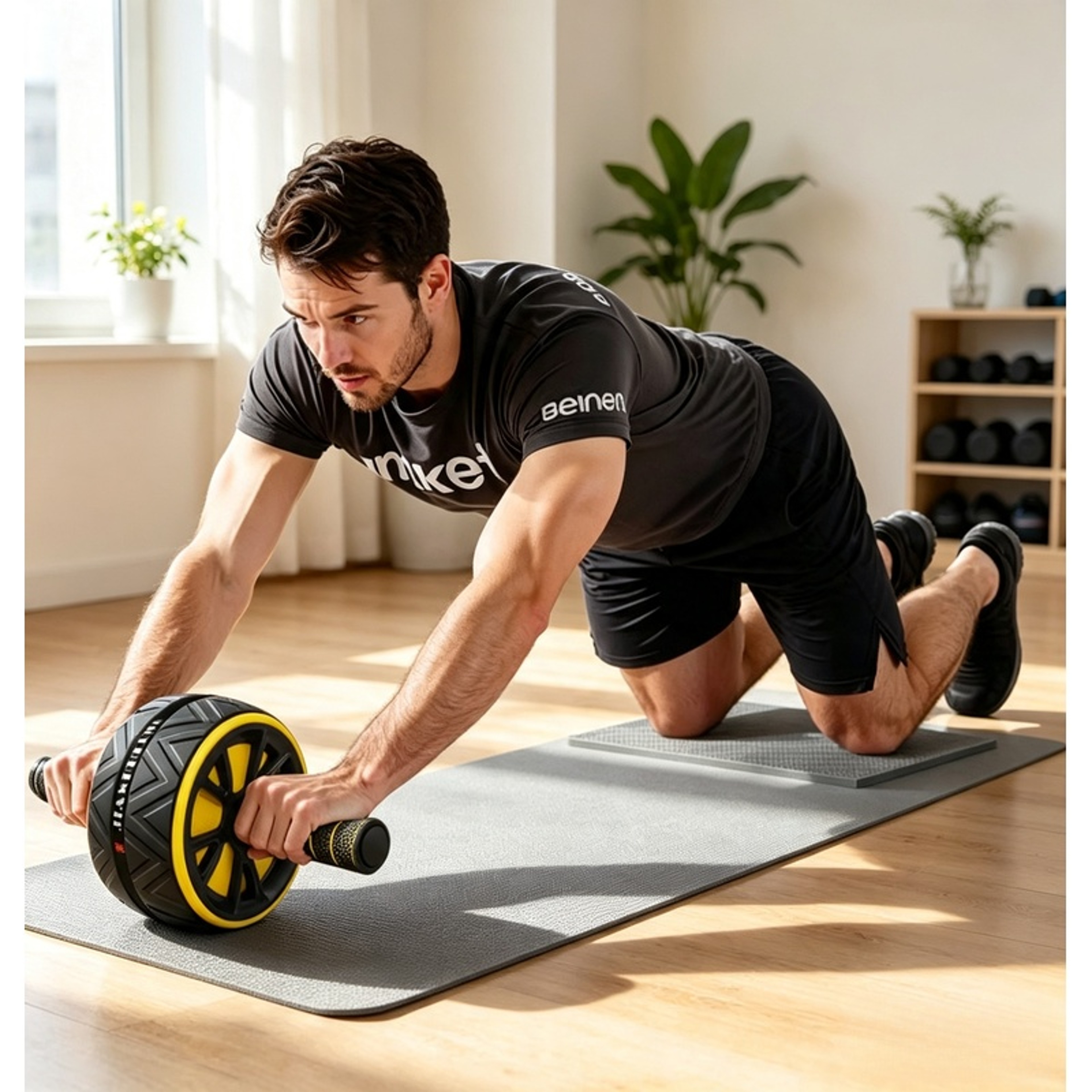 Non Slip Ab Roller Wheel Core Trainer For Home Gym Abdominal Workout 1