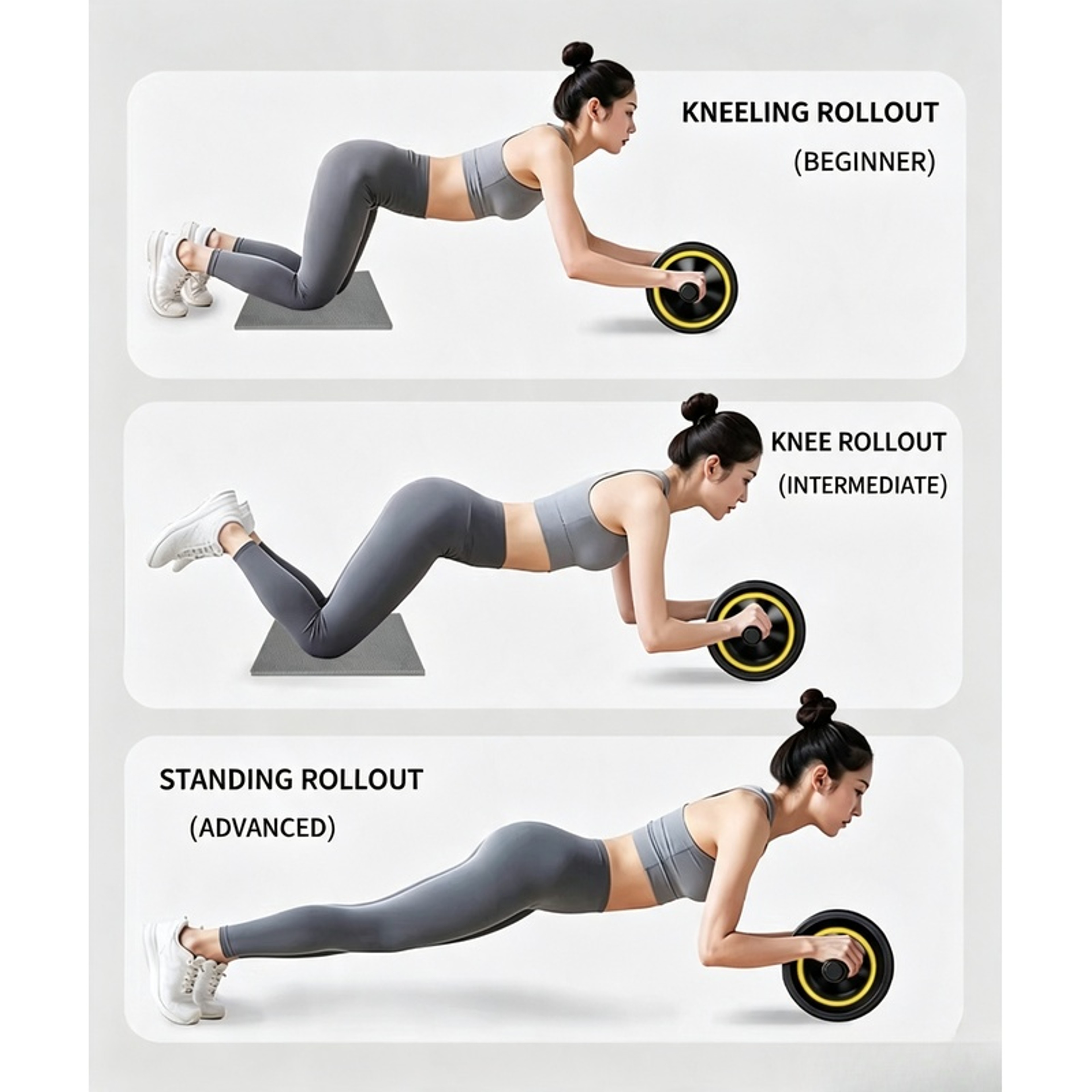 Non Slip Ab Roller Wheel Core Trainer For Home Gym Abdominal Workout 2