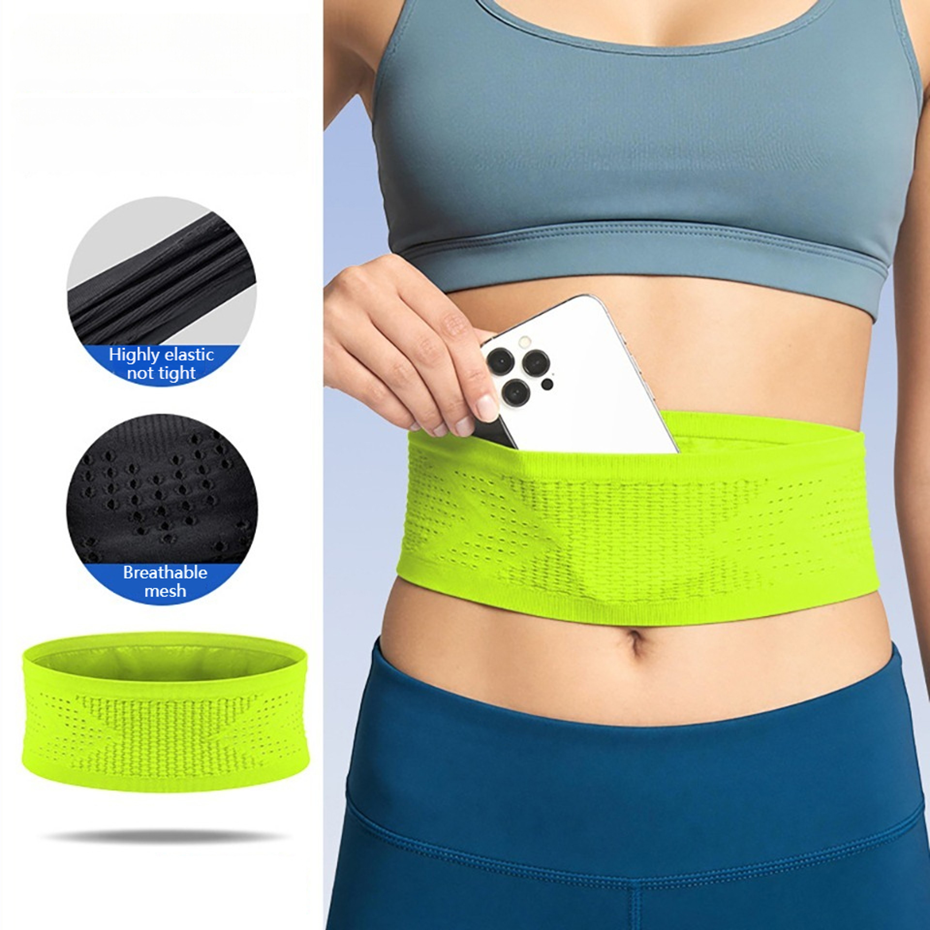 Breathable Running Waist Bag Invisible Elastic Phone Fitness Belt 6
