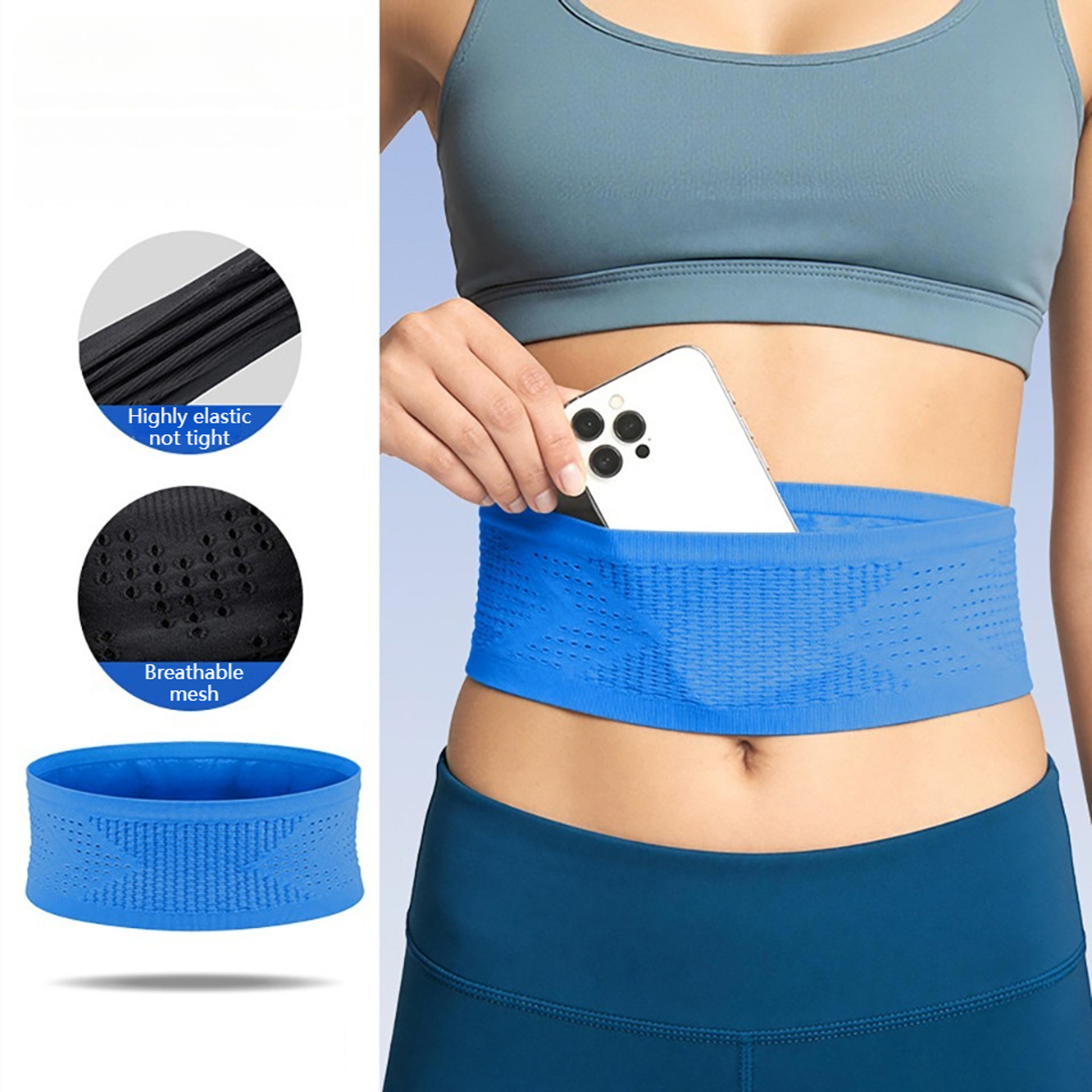 Breathable Running Waist Bag Invisible Elastic Phone Fitness Belt 9