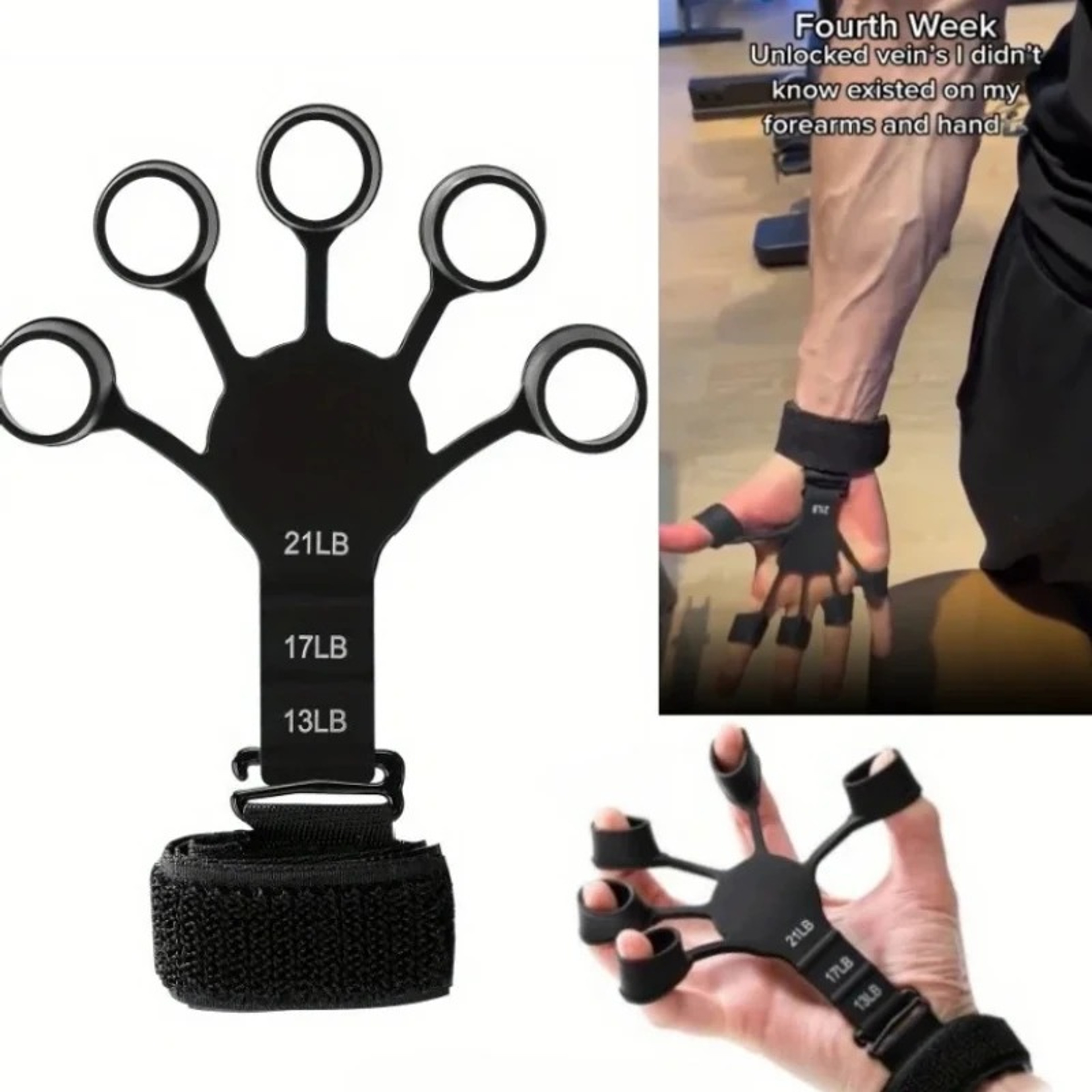 Adjustable Hand Grip Strengthener Finger Exerciser And Forearm Training Kit 4